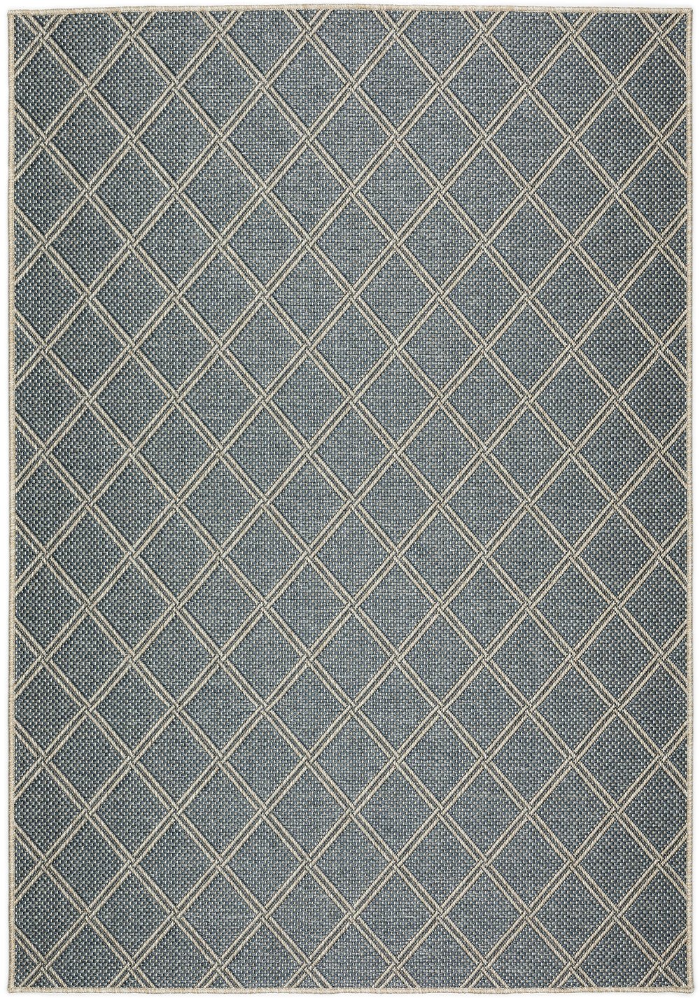 Bali 8 x 10 Lattice Denim Blue Outdoor Patio Rug