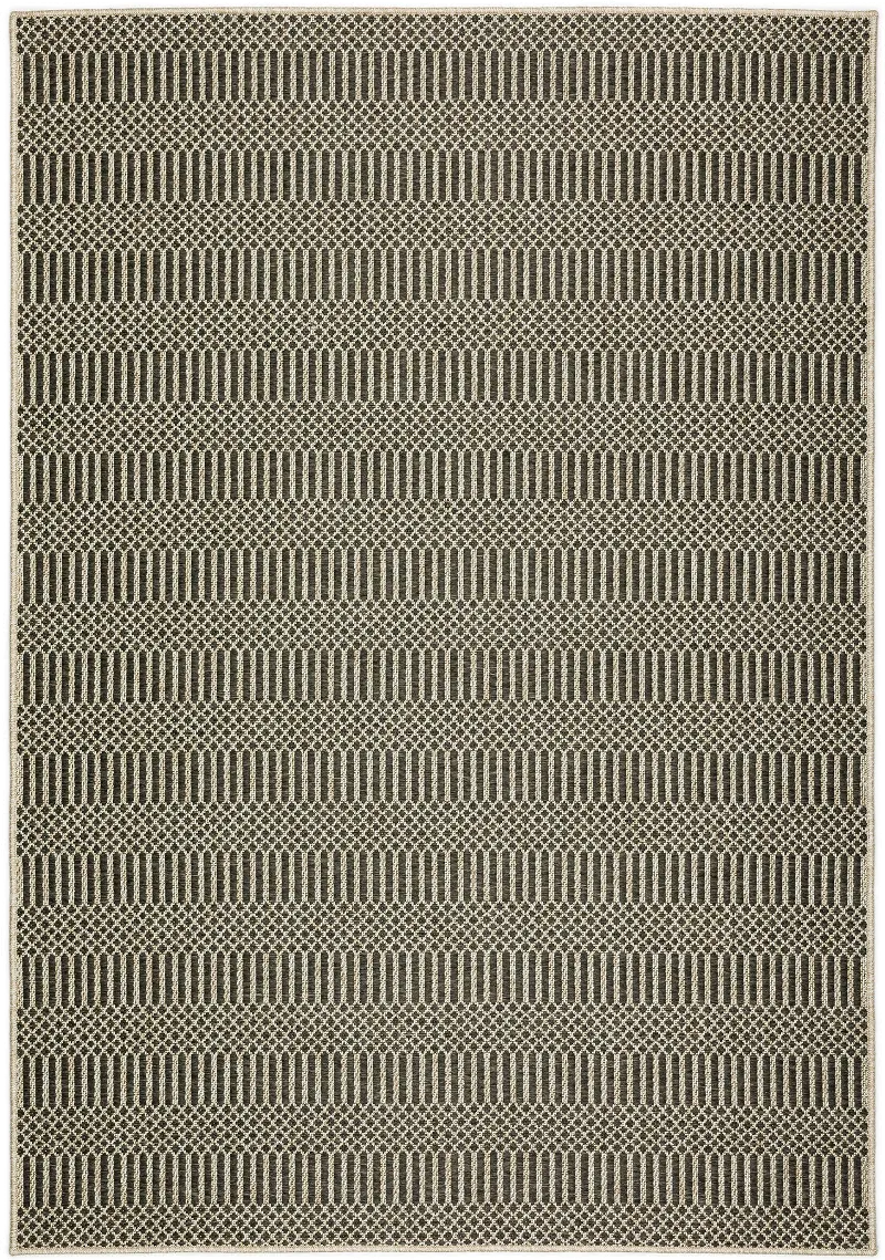 Bali 8 x 10 Grasse Charcoal Outdoor Patio Rug