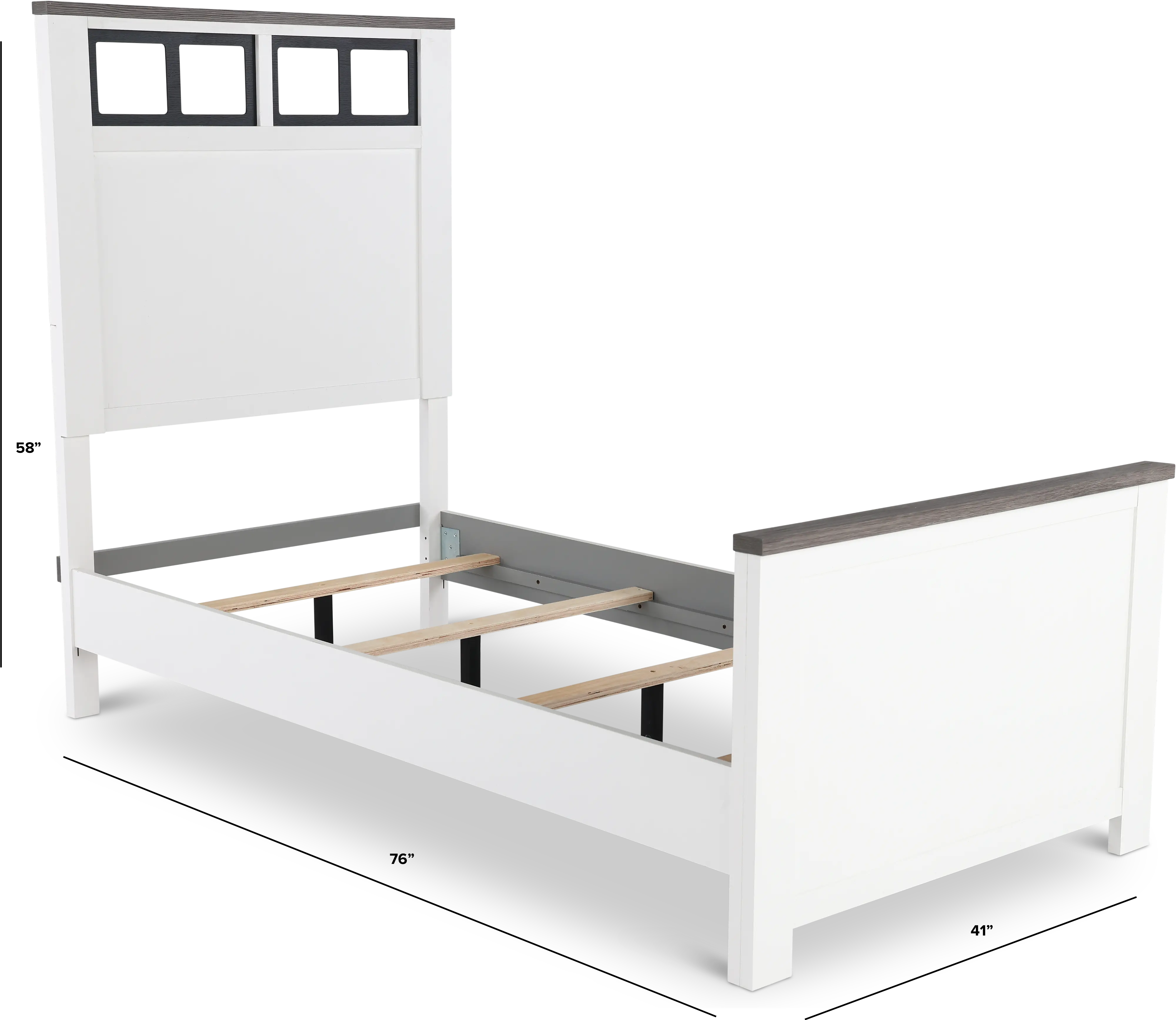 St. James White Twin Bed-3