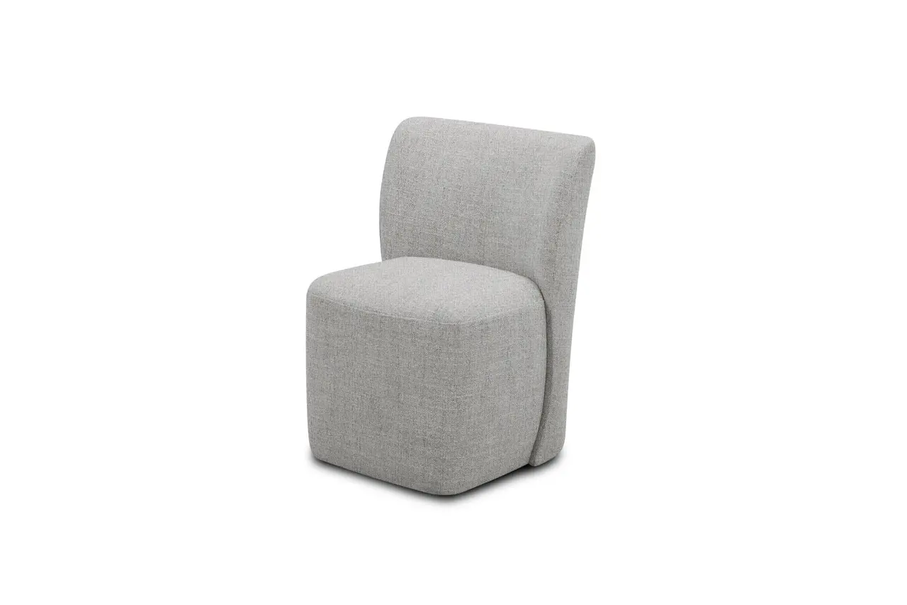 Helio Sand Gray Dining Chair with Casters-1