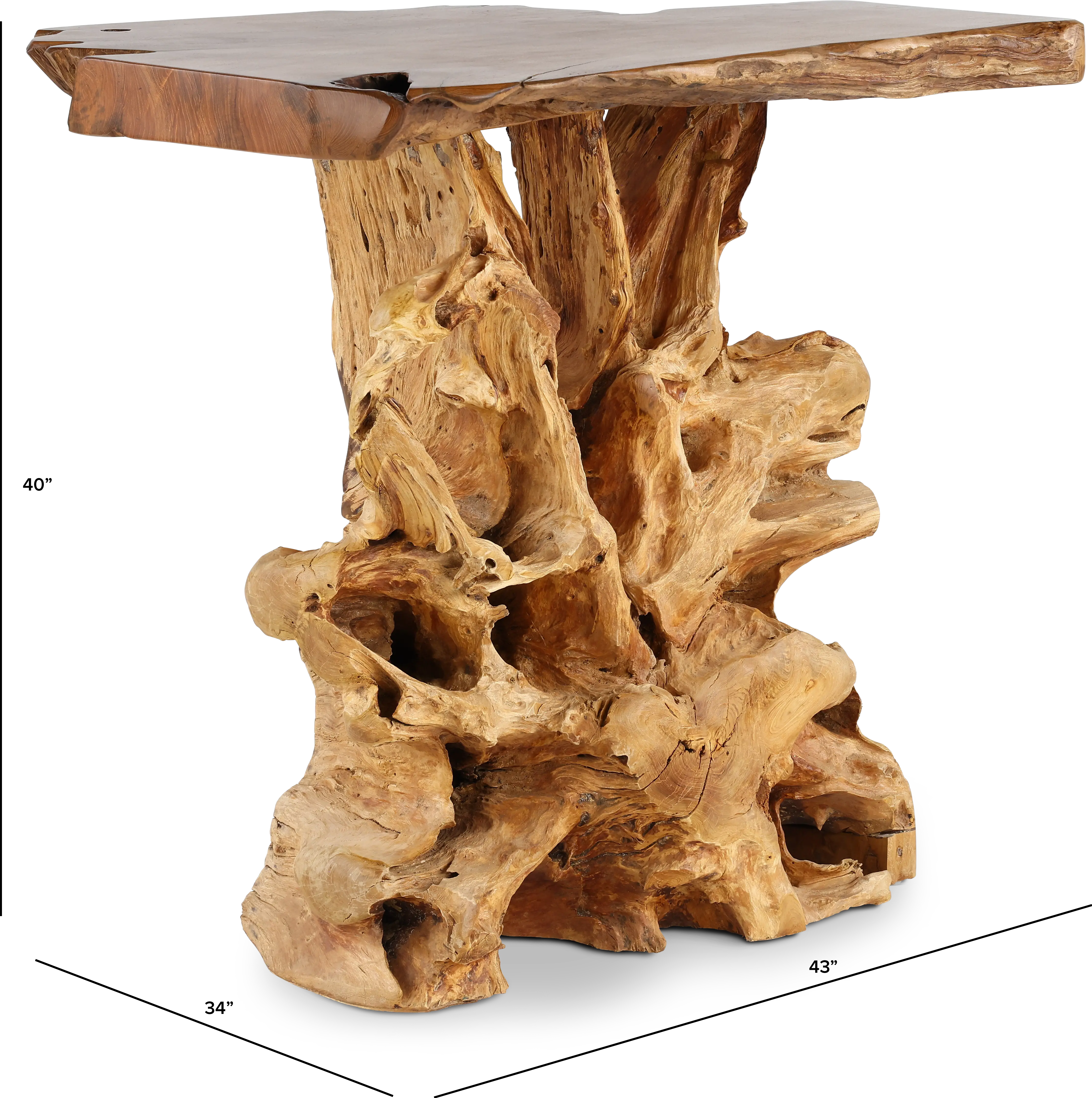 Rustic Natural Teak Root Bar Table-3