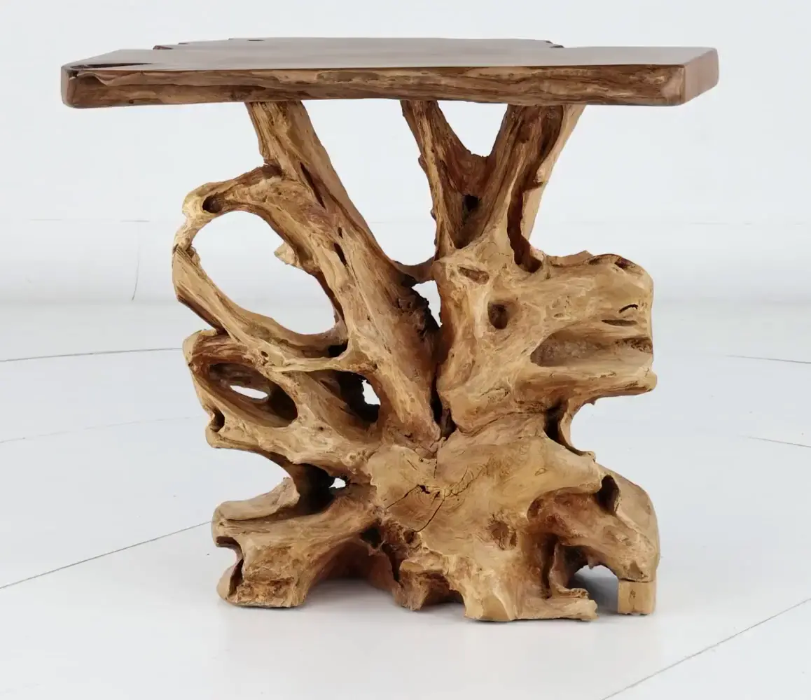 Rustic Natural Teak Root Bar Table-5
