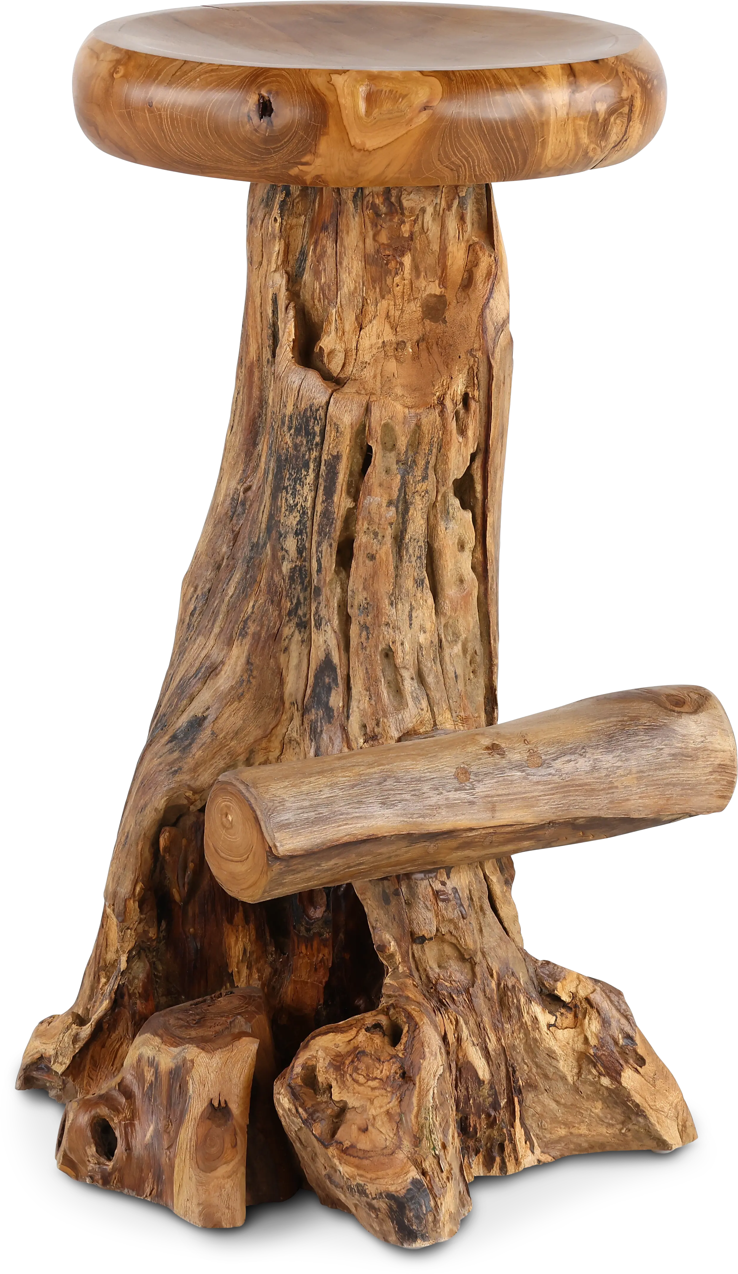 Rustic Natural Teak Root Bar Stool-1