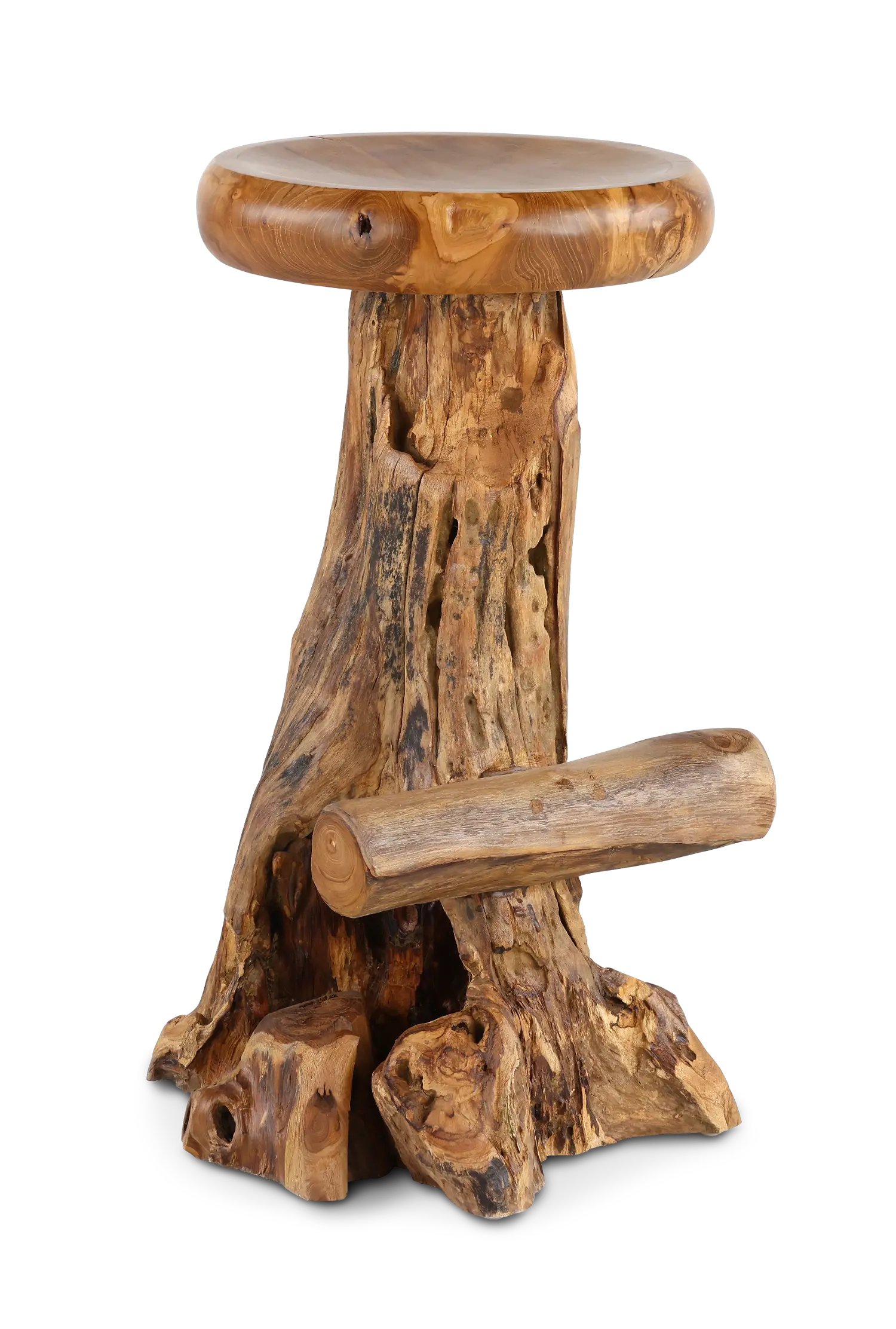 Rustic Natural Teak Root Bar Stool-1