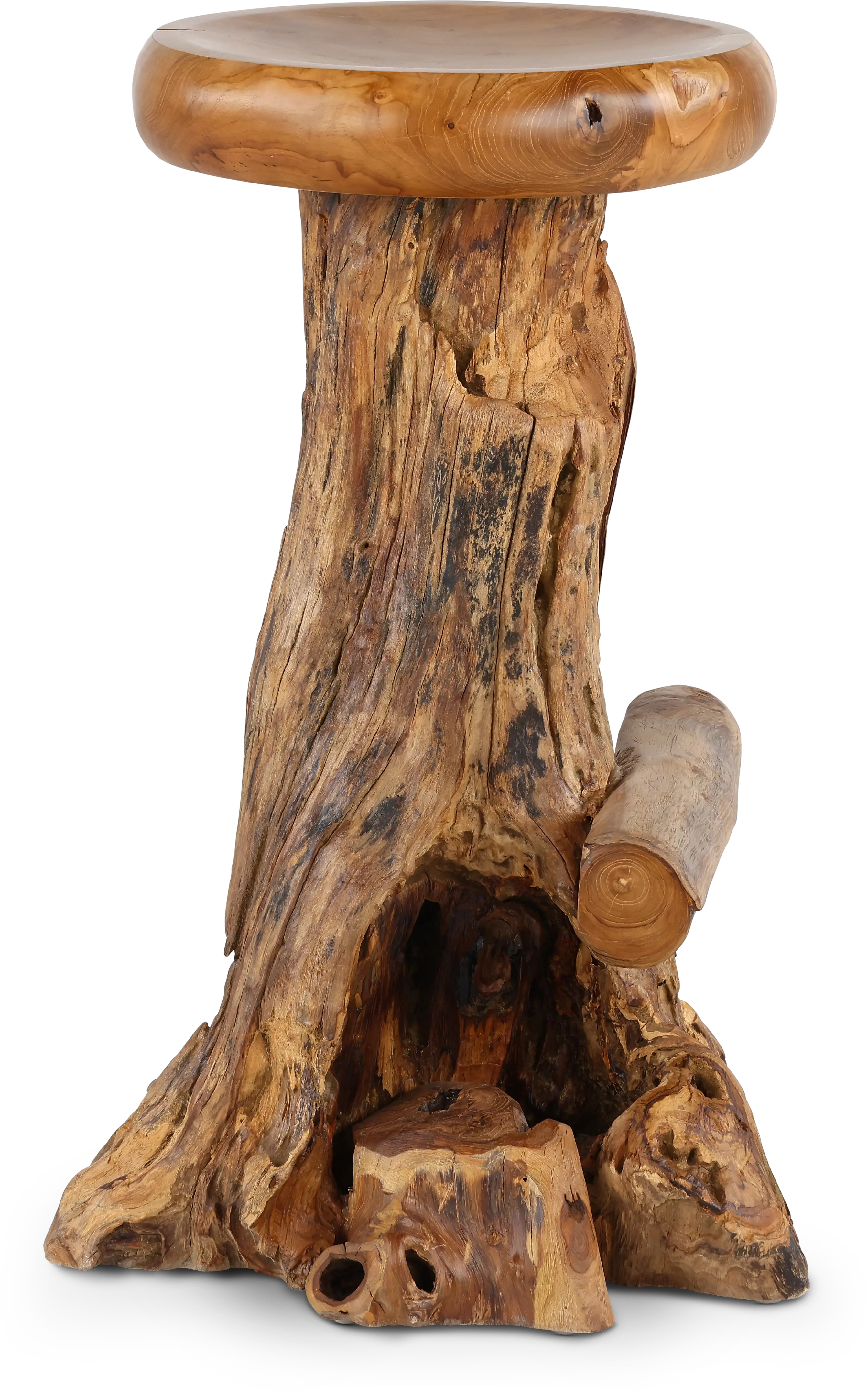 Rustic Natural Teak Root Bar Stool-6