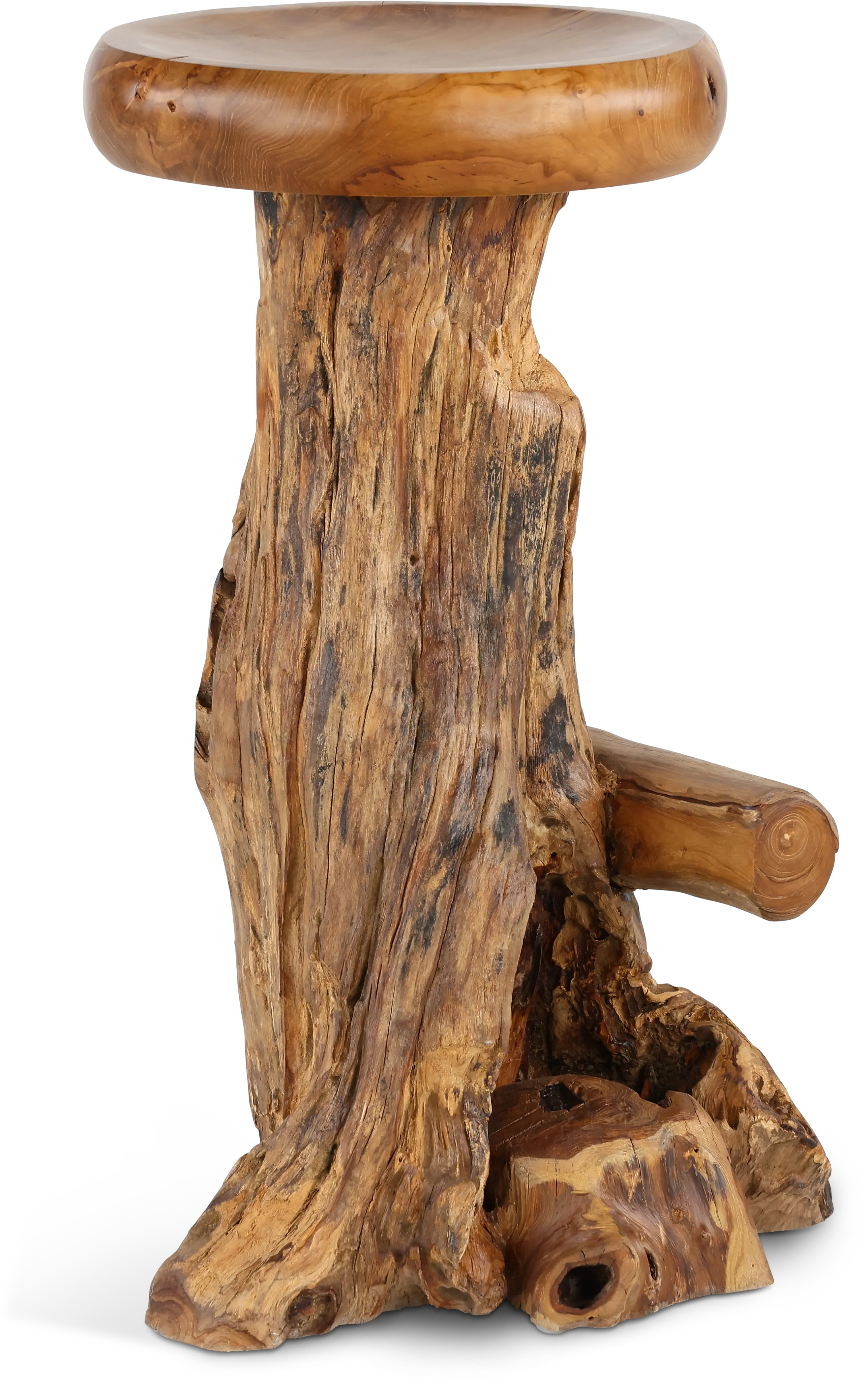 Rustic Natural Teak Root Bar Stool-7