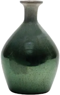 9.5 Inch Green Glass Vase