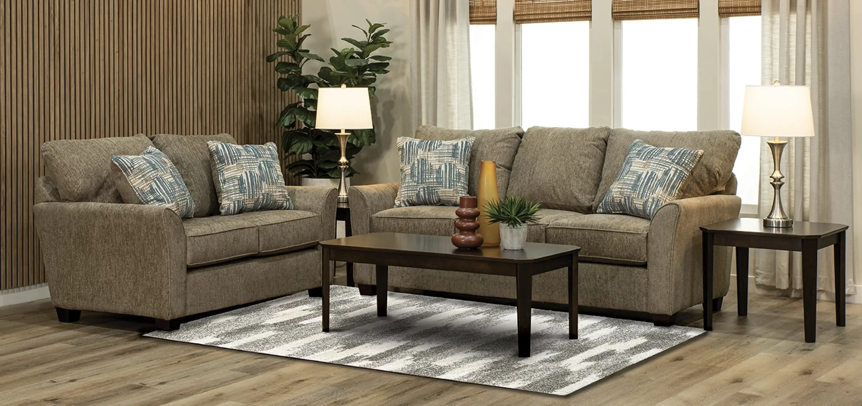 7PC/TARA3/ACRN/SLTL Tara Brown 7 Piece Living Room Set-1
