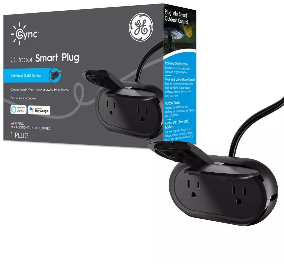 GE Cync 120-Volt 2-Outlet Outdoor Smart Plug-1