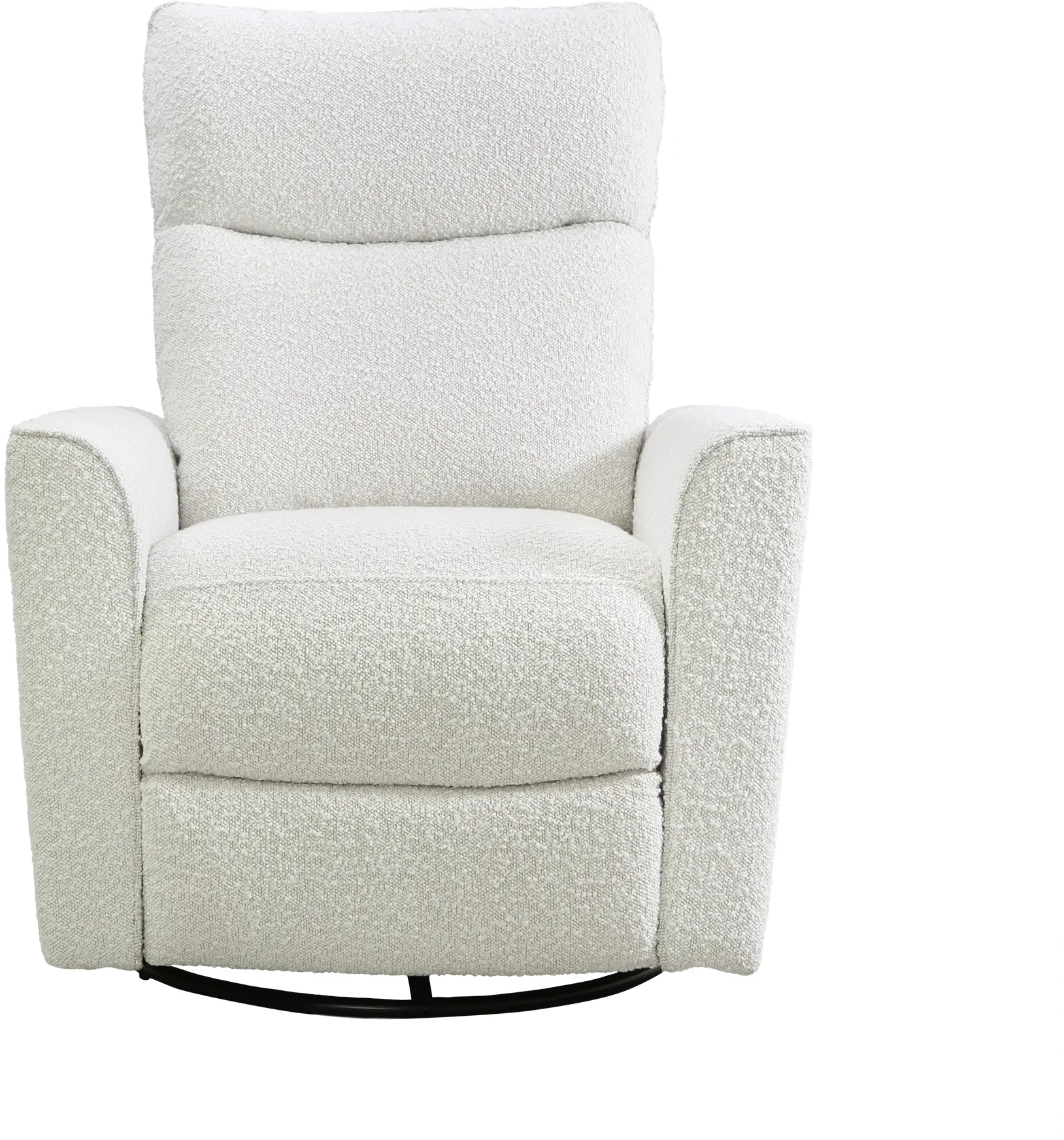 Soho White Boucle Comfort Swivel Glider-1