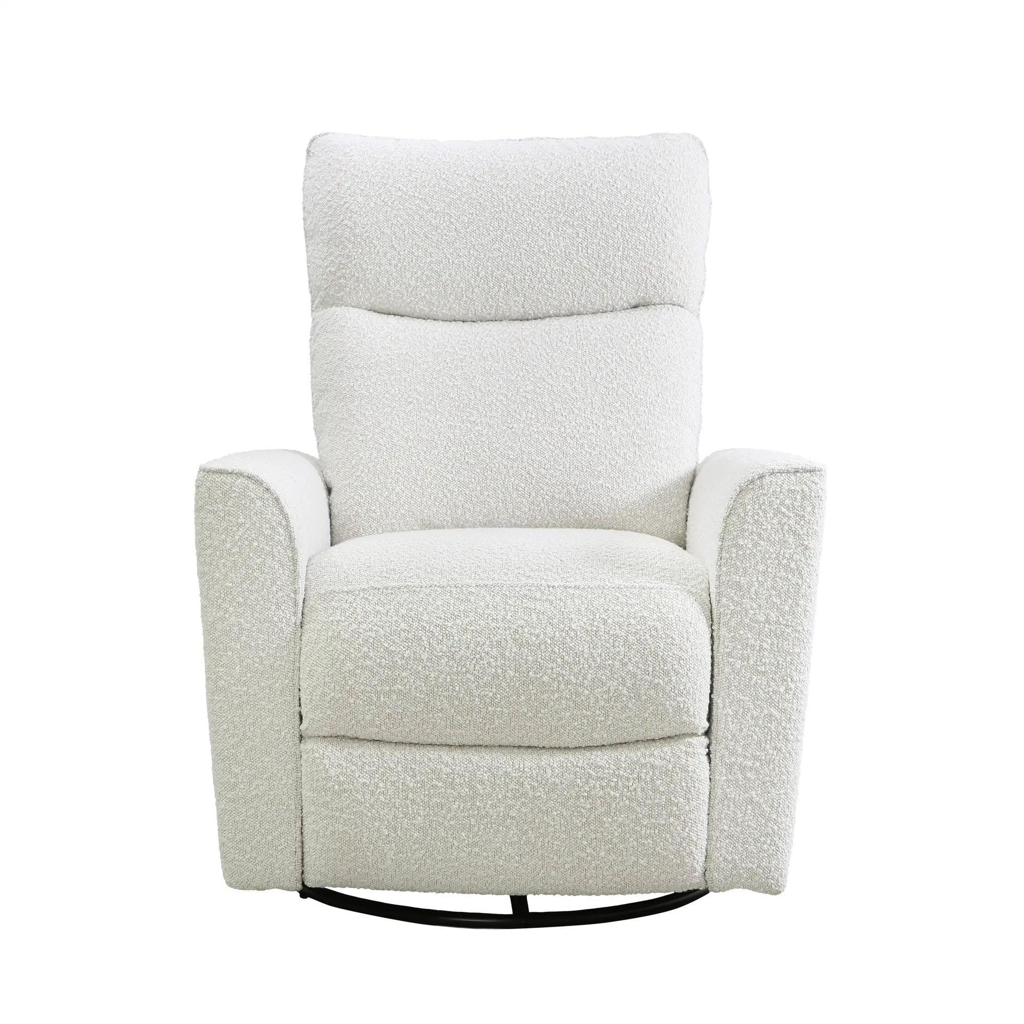 Soho White Boucle Comfort Swivel Glider-1