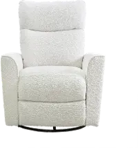 Soho White Boucle Comfort Swivel Glider