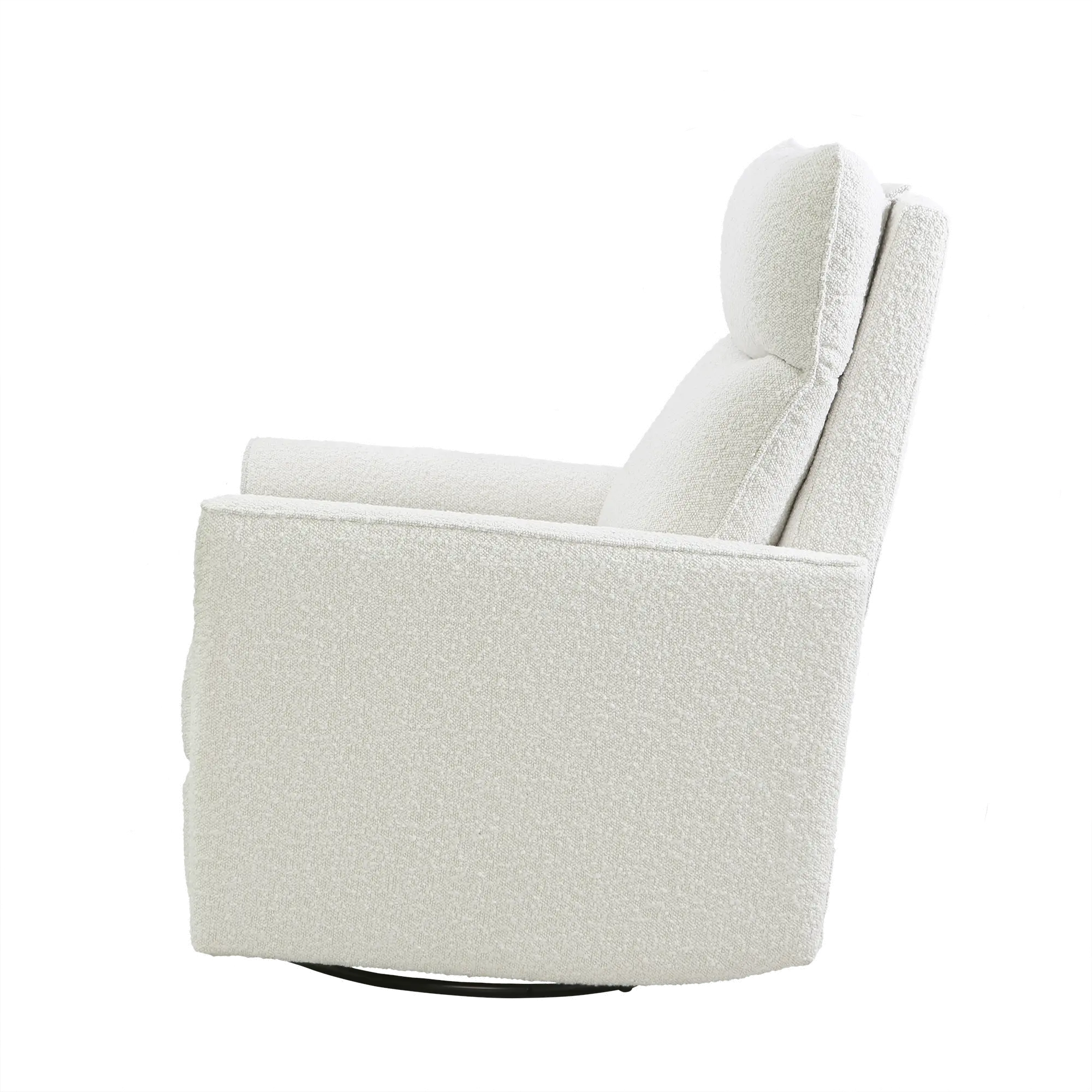 Soho White Boucle Comfort Swivel Glider-2