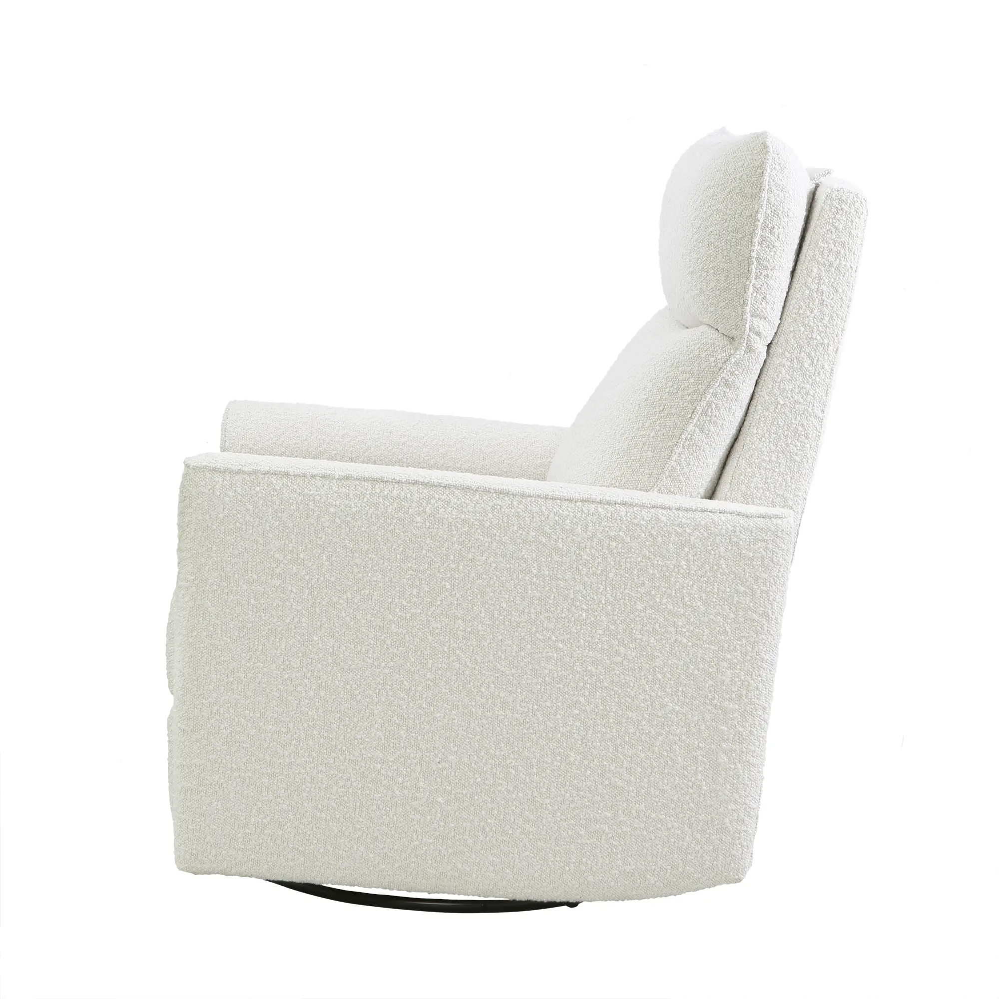 Soho White Boucle Comfort Swivel Glider-2
