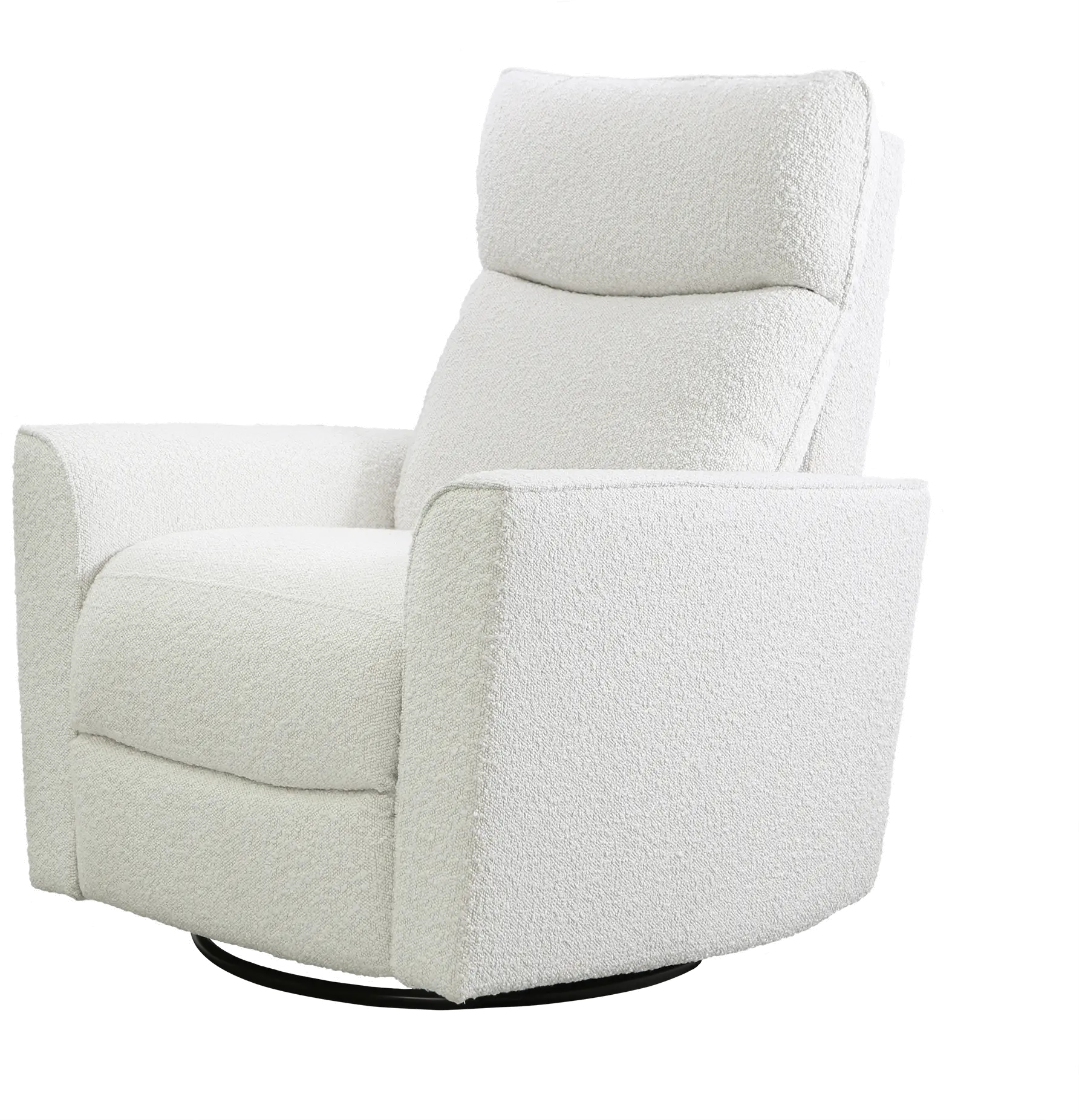 Soho White Boucle Comfort Swivel Glider-3