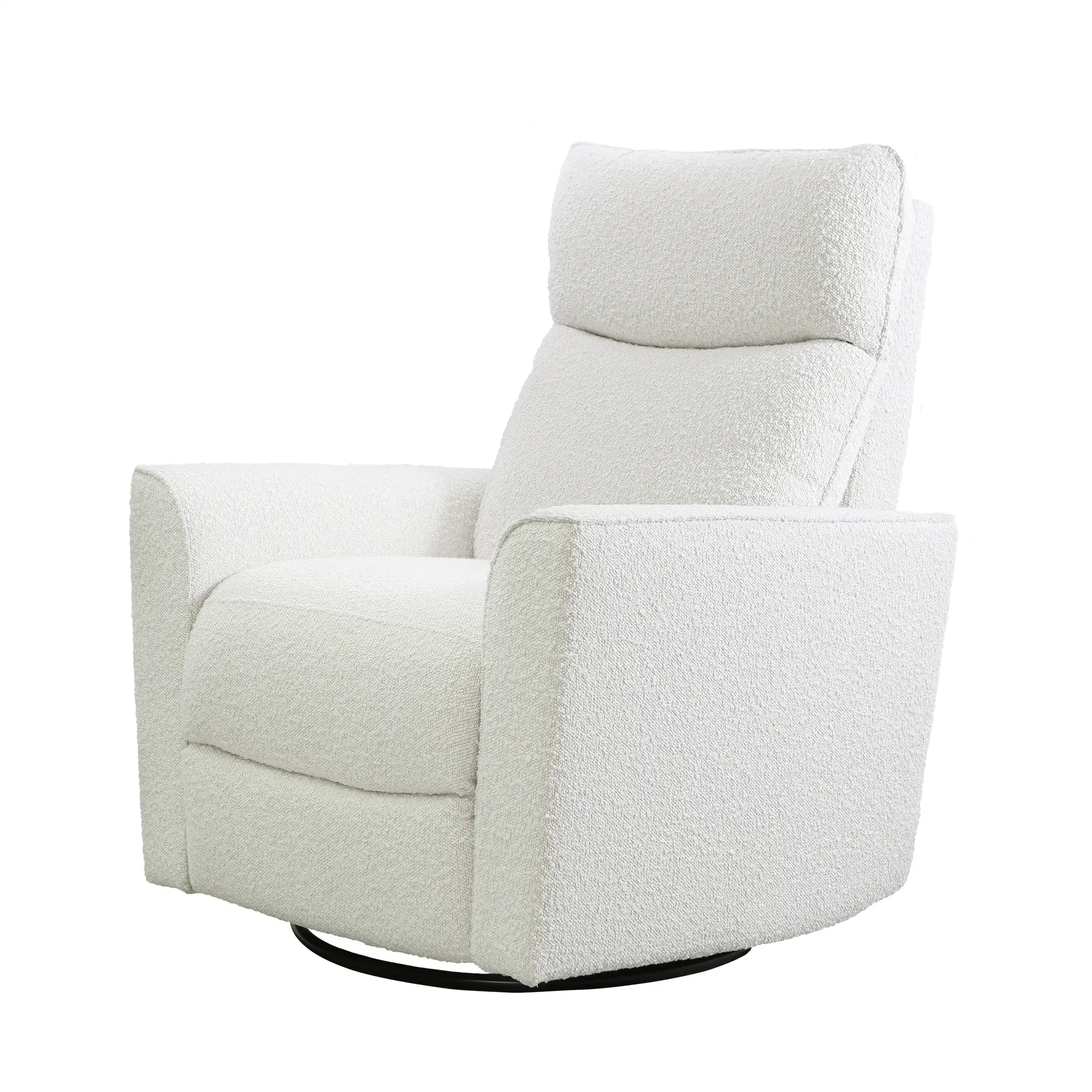 Soho White Boucle Comfort Swivel Glider-3
