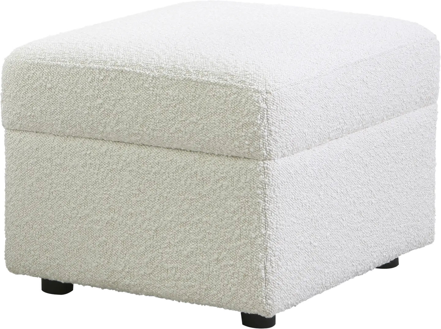 Soho White Boucle Ottoman-1