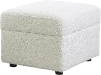 Soho White Boucle Ottoman