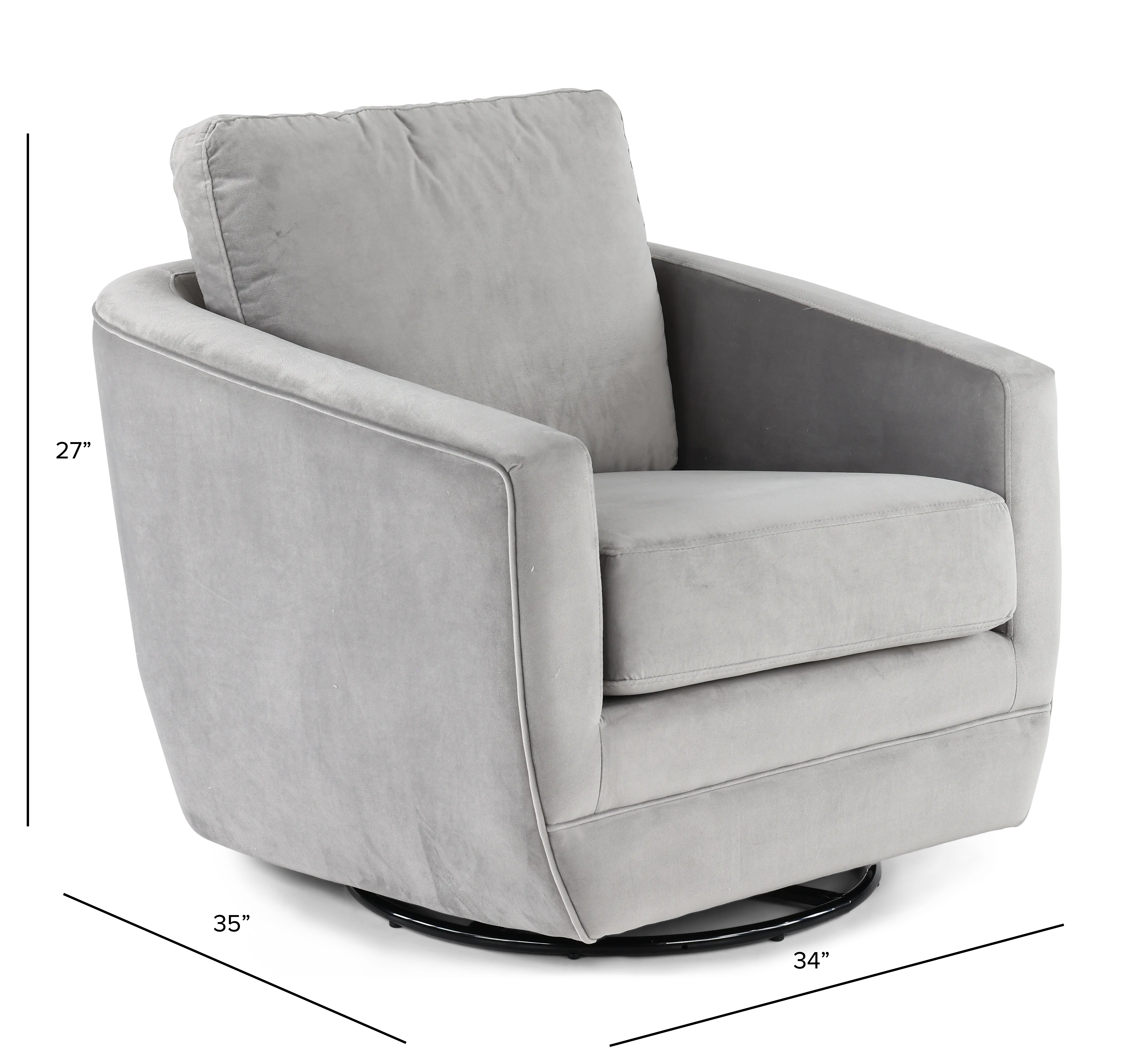 Gogh Gray Mid-Century Swivel Glider-3