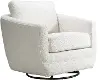Gogh Boucle White Mid-Century Swivel Glider