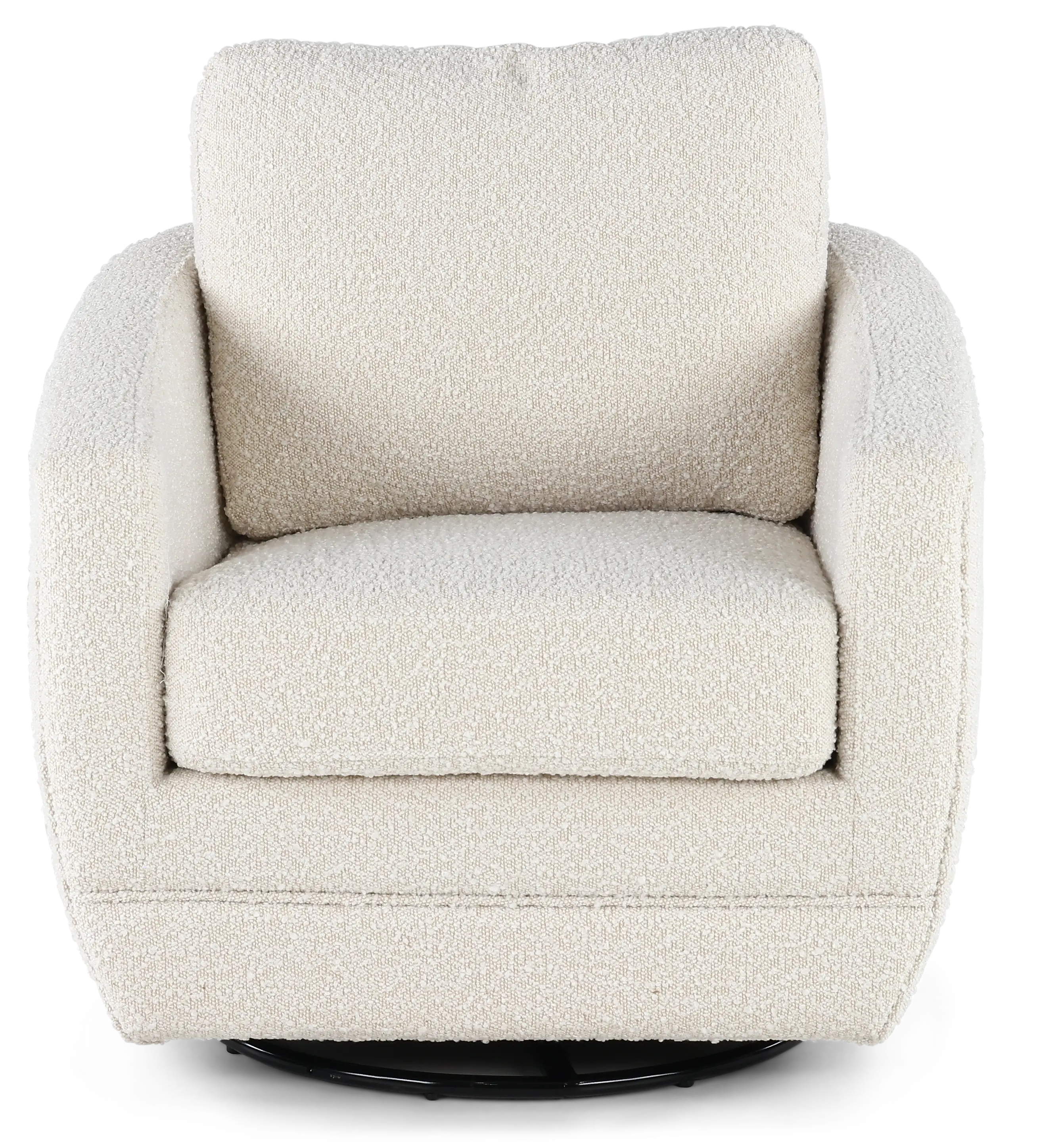Gogh Boucle White Mid-Century Swivel Glider-4