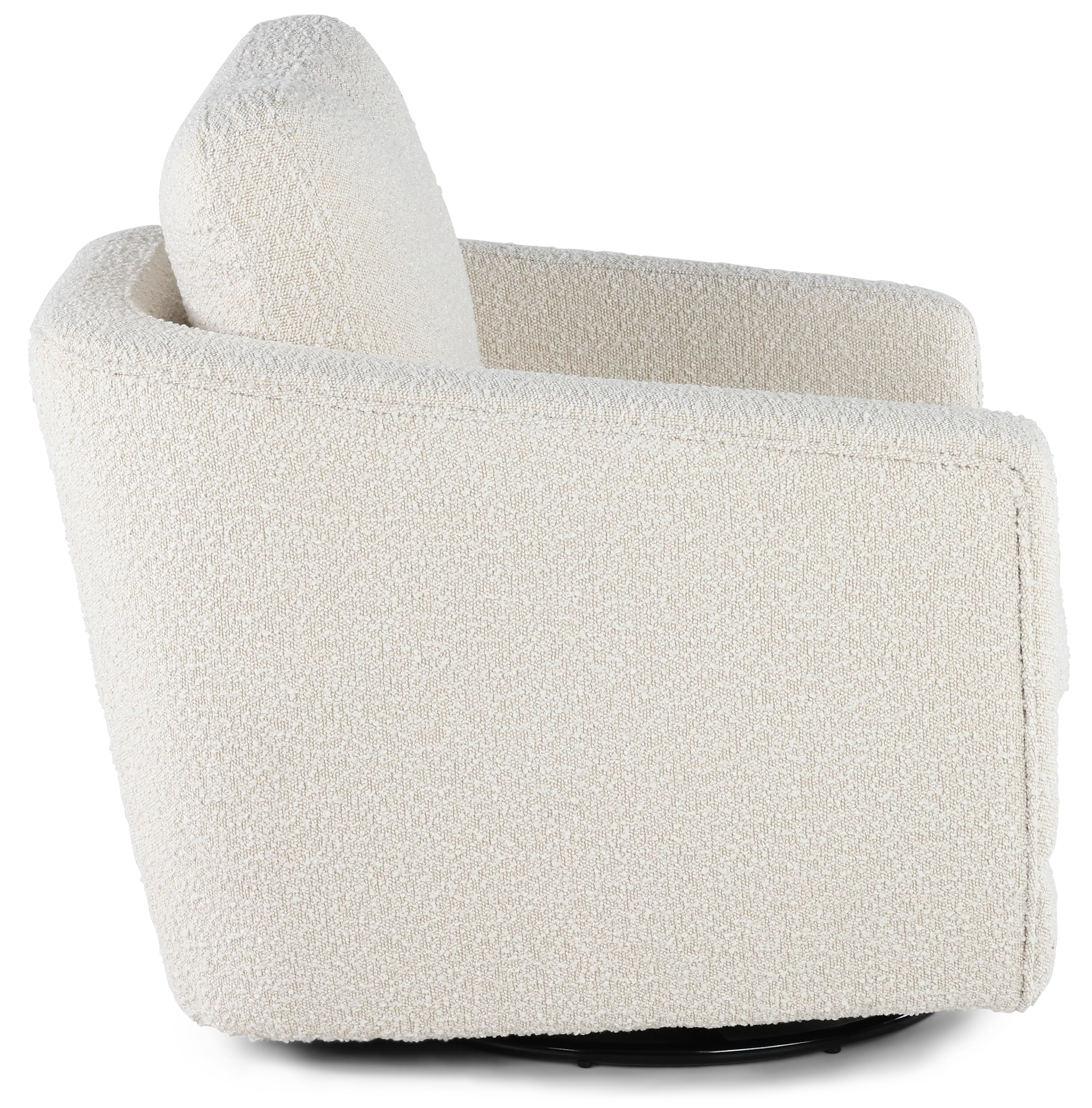 Gogh Boucle White Mid-Century Swivel Glider-5