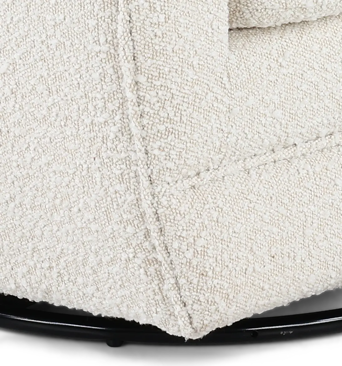 Gogh Boucle White Mid-Century Swivel Glider-7