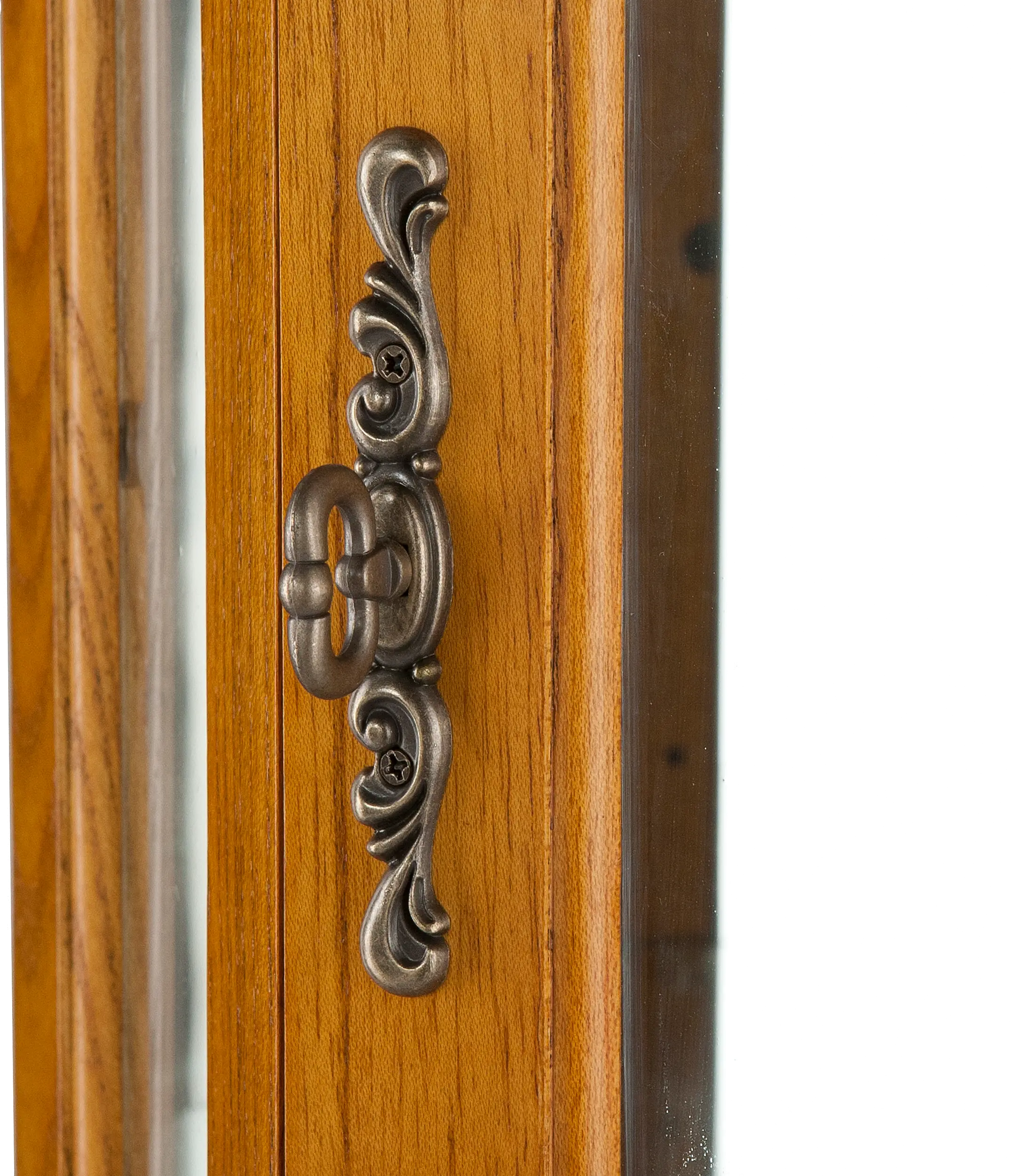 CM0695 Canterdale Golden Oak Lighted Corner Curio Cabinet-5