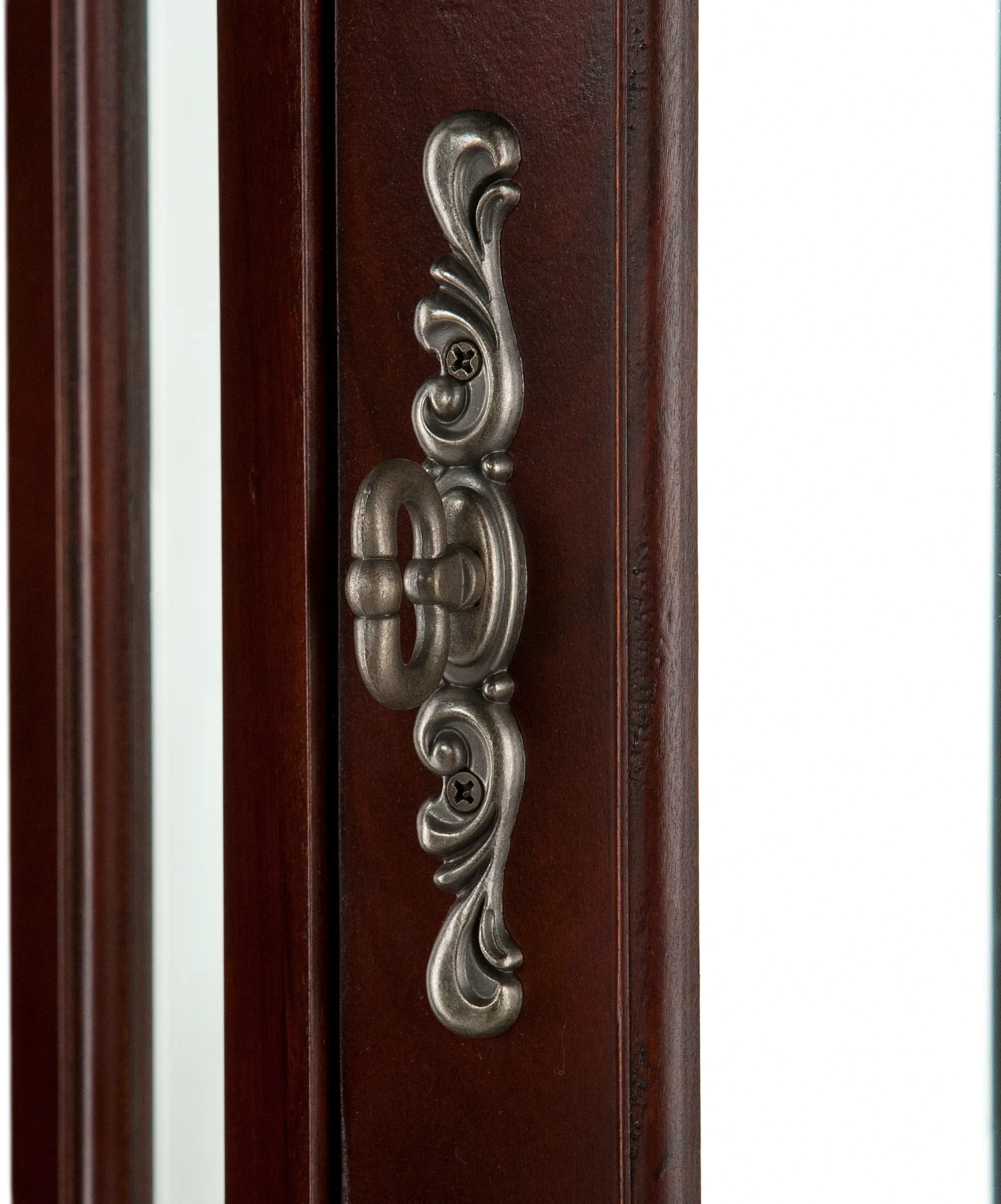 CM0696 Canterdale Mohagany Lighted Corner Curio Cabinet-6