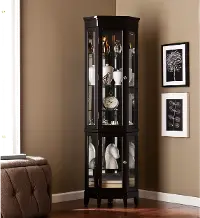 CM0697 Essex Black Corner Curio Cabinet