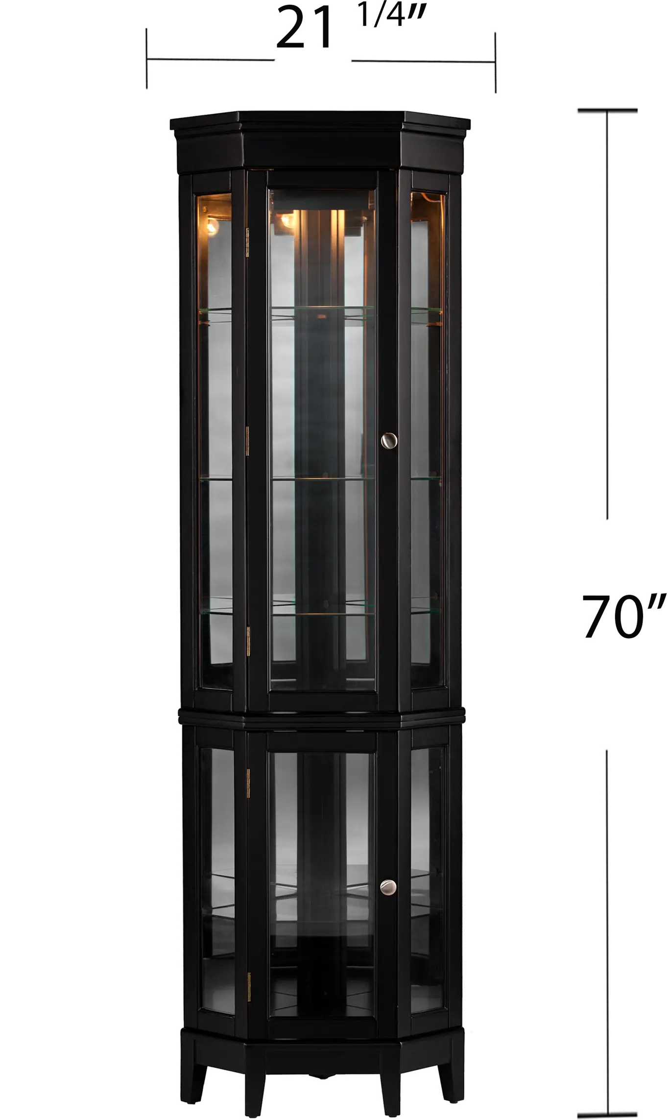 CM0697 Essex Black Corner Curio Cabinet-3