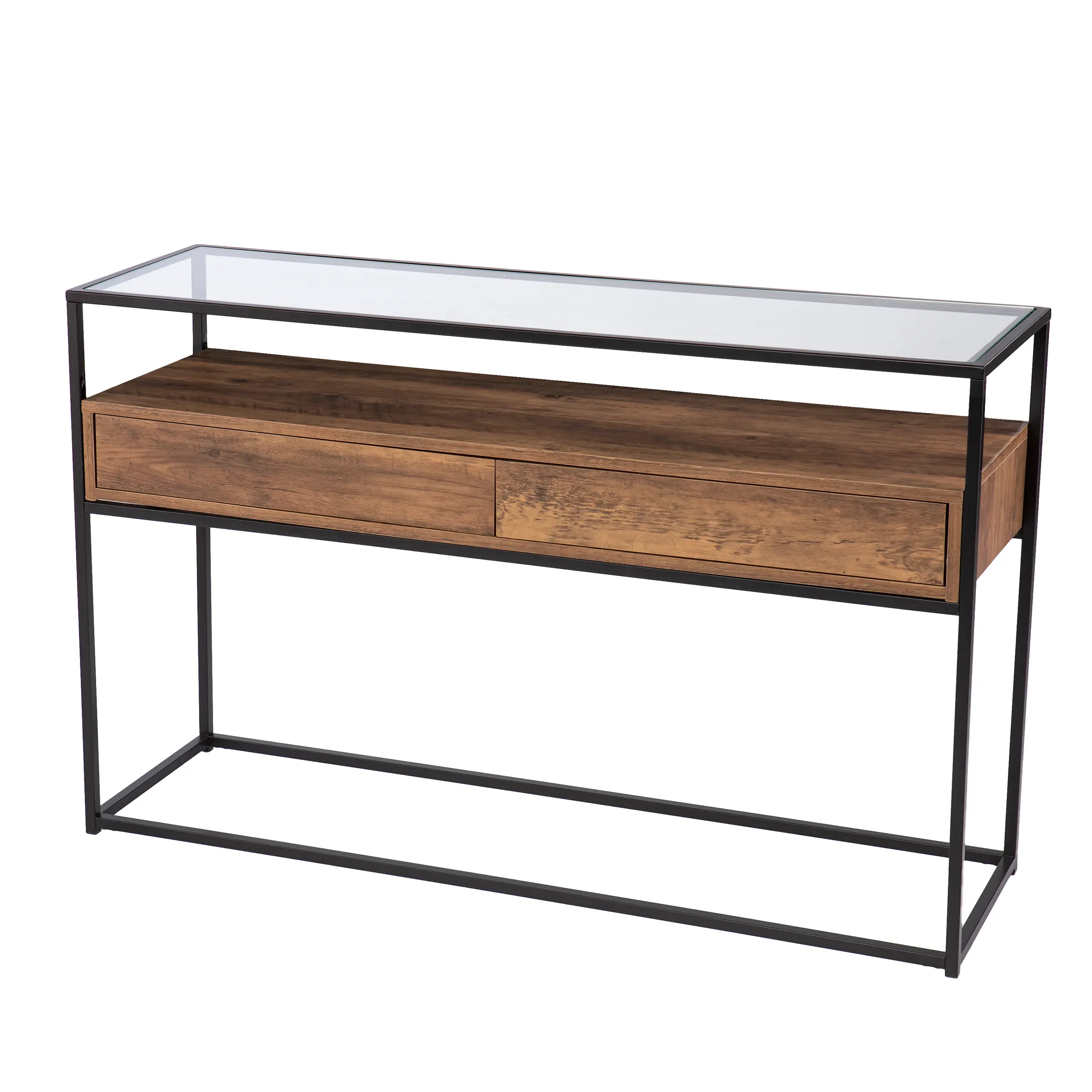 CM1014103 Olivern Glass-Top Industrial Console Table-1