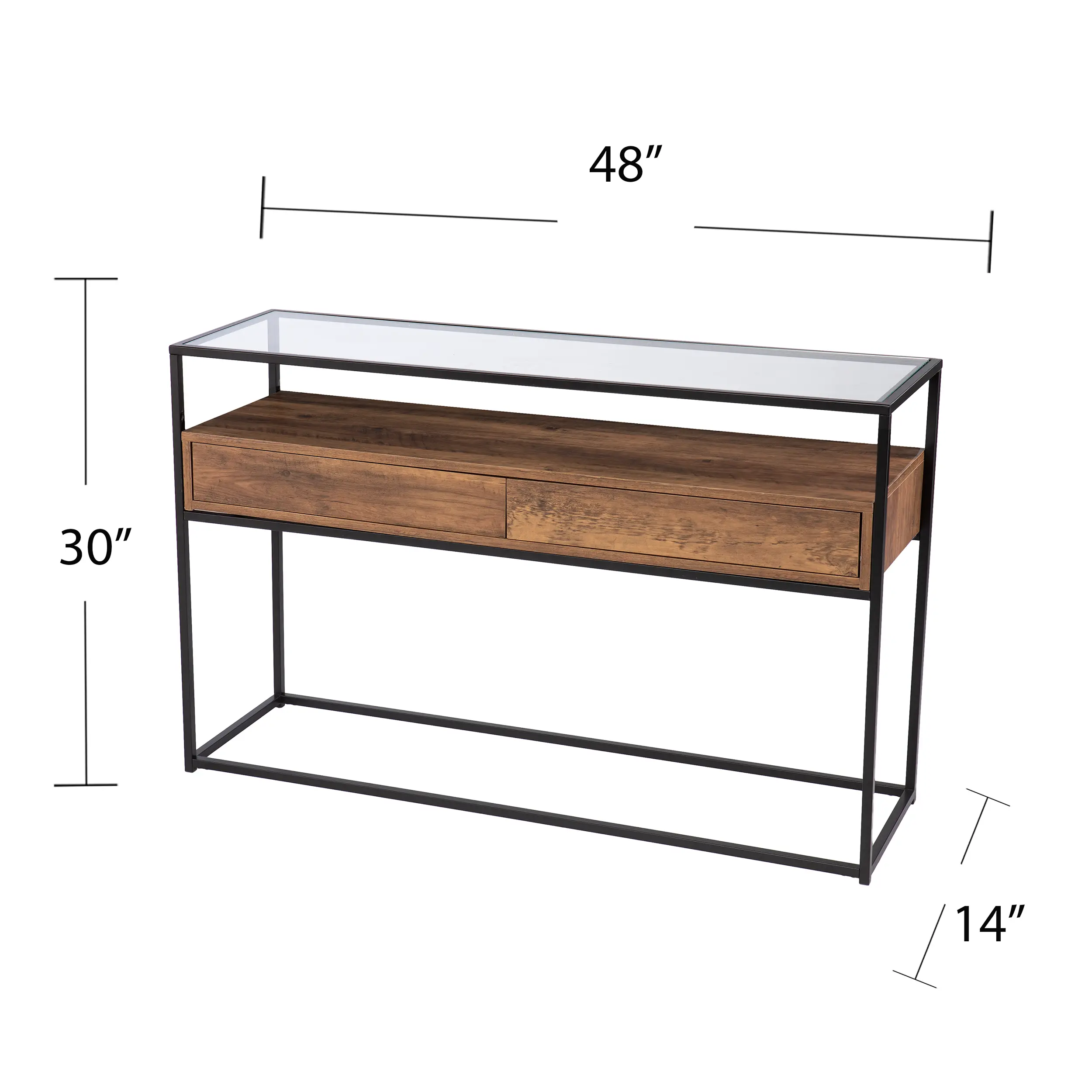 CM1014103 Olivern Glass-Top Industrial Console Table-3