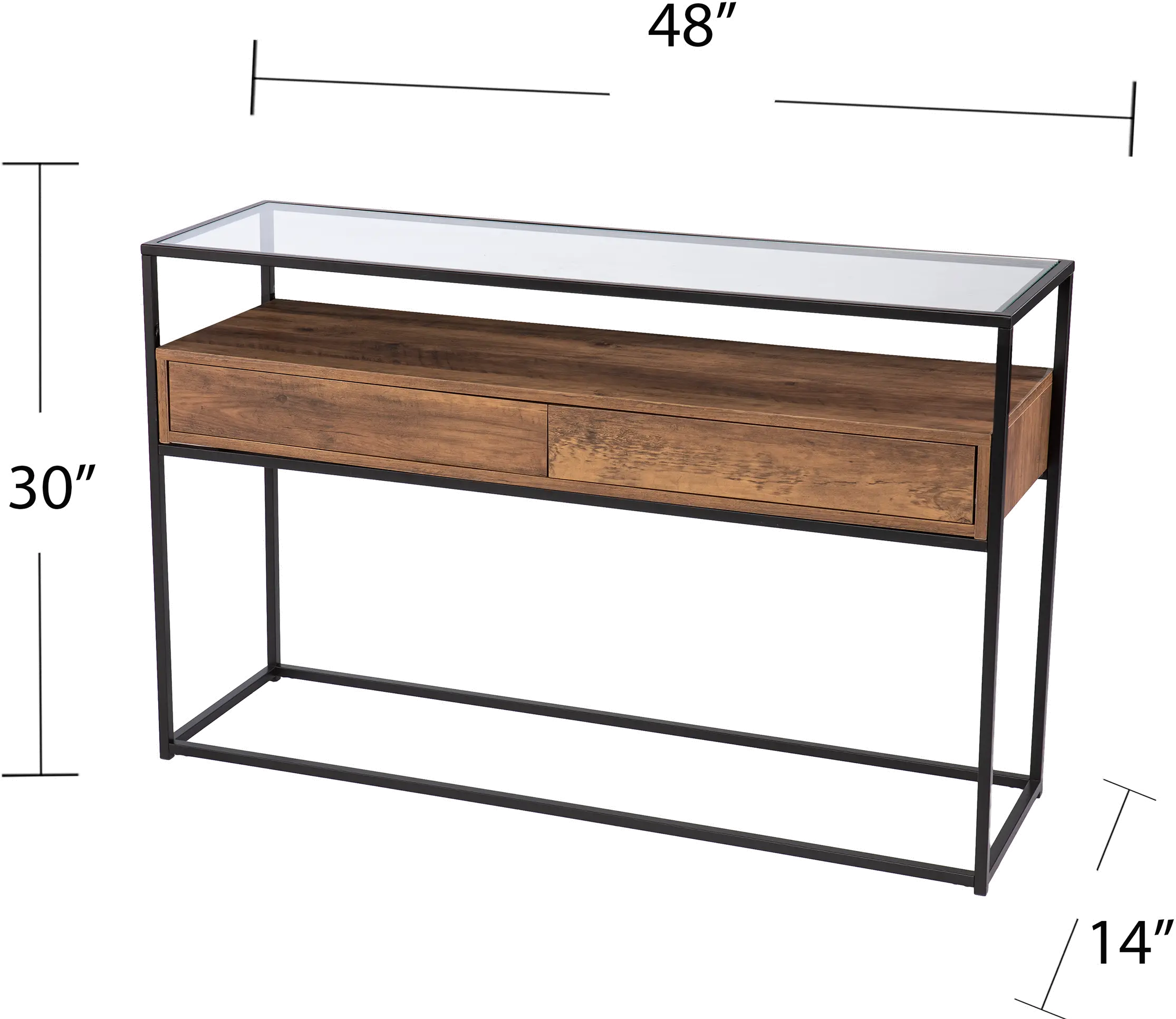 CM1014103 Olivern Glass-Top Industrial Console Table-3
