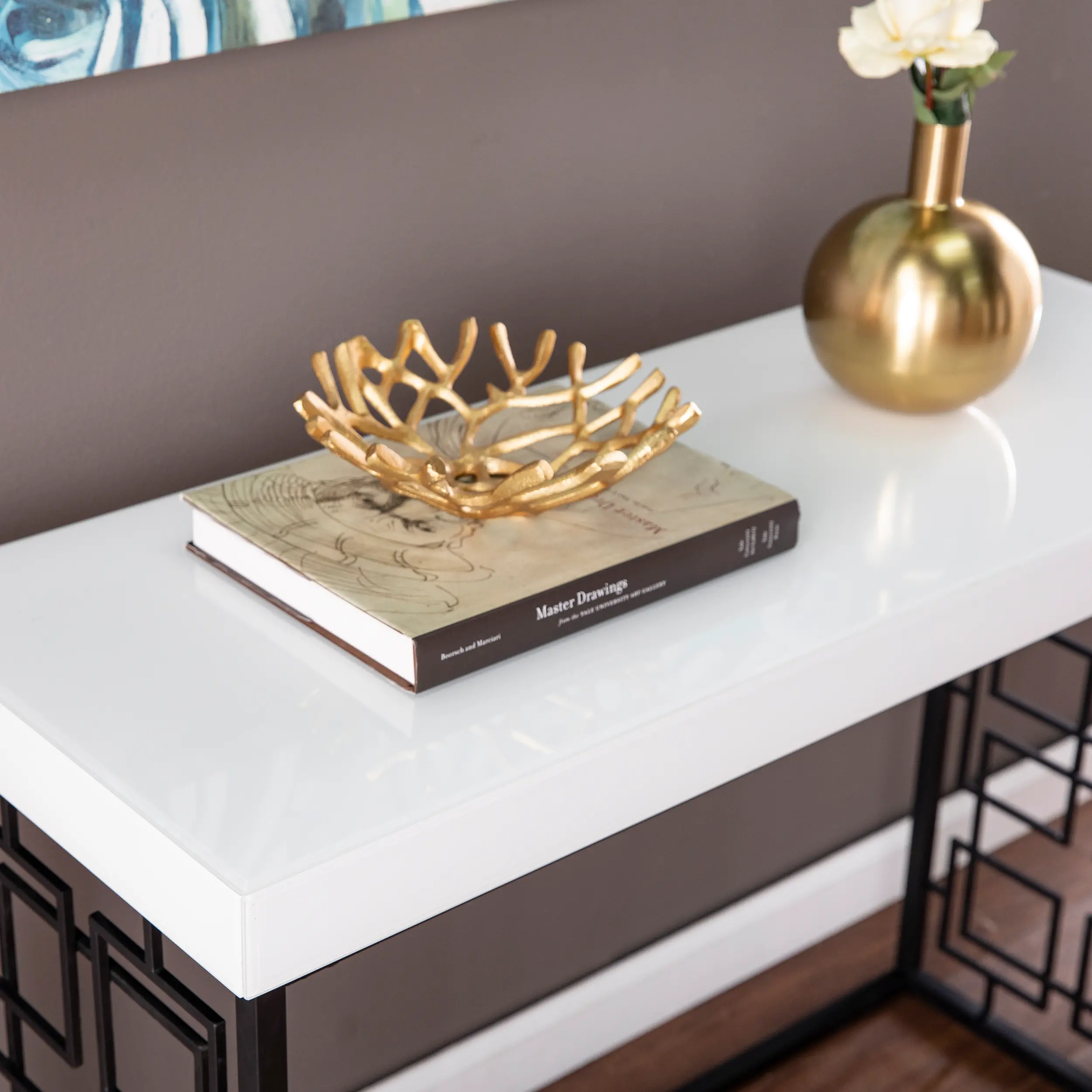 CM1104203 Mavden Black & White Console Table-3