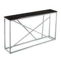 CM1652 Arendal Faux Stone and Silver Console Table