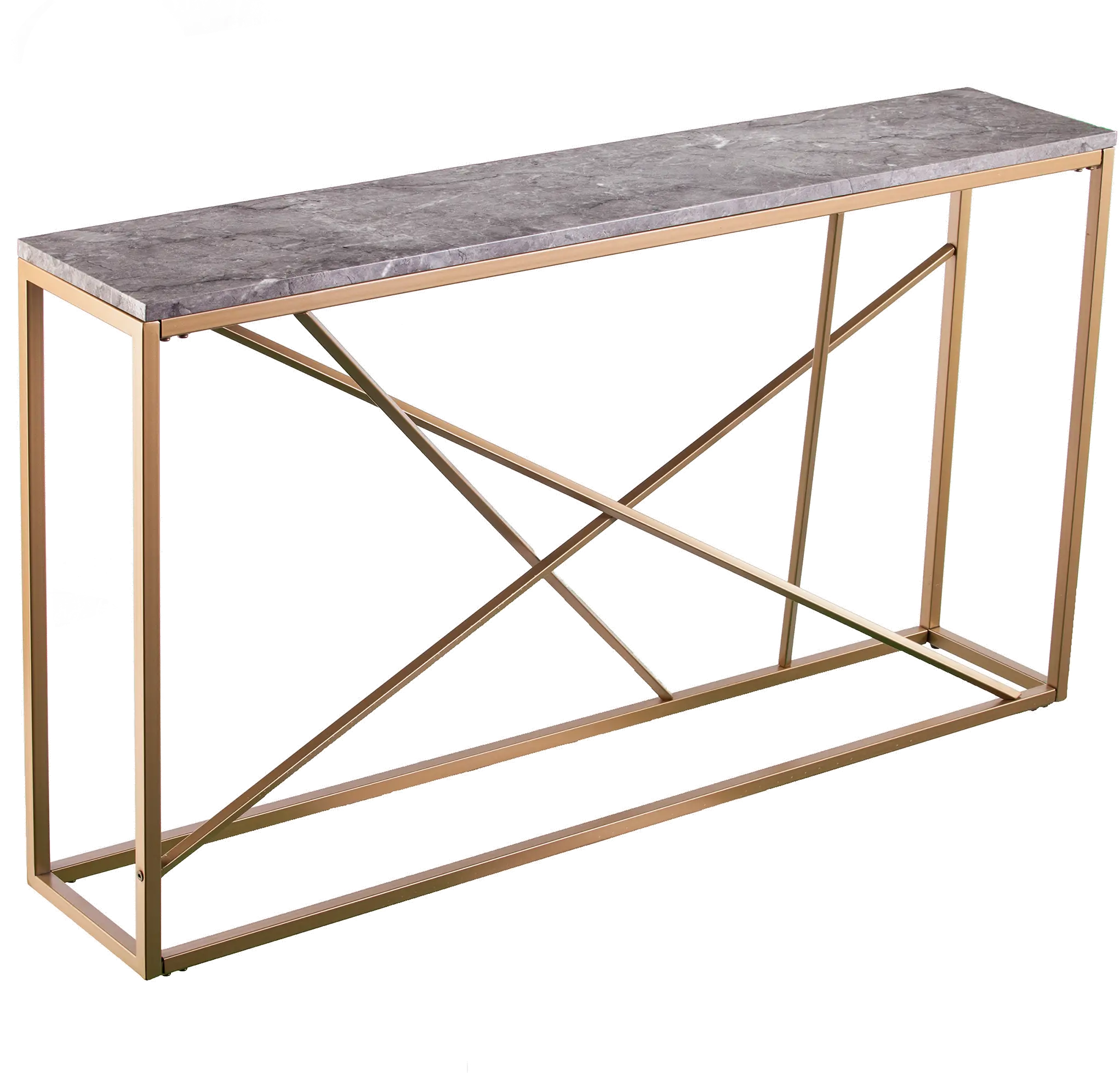CM1653 Arendal Faux Marble & Gold Skinny Console Table-1