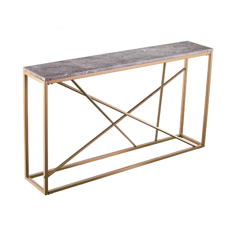 Arendal Faux Marble and Gold Console Table