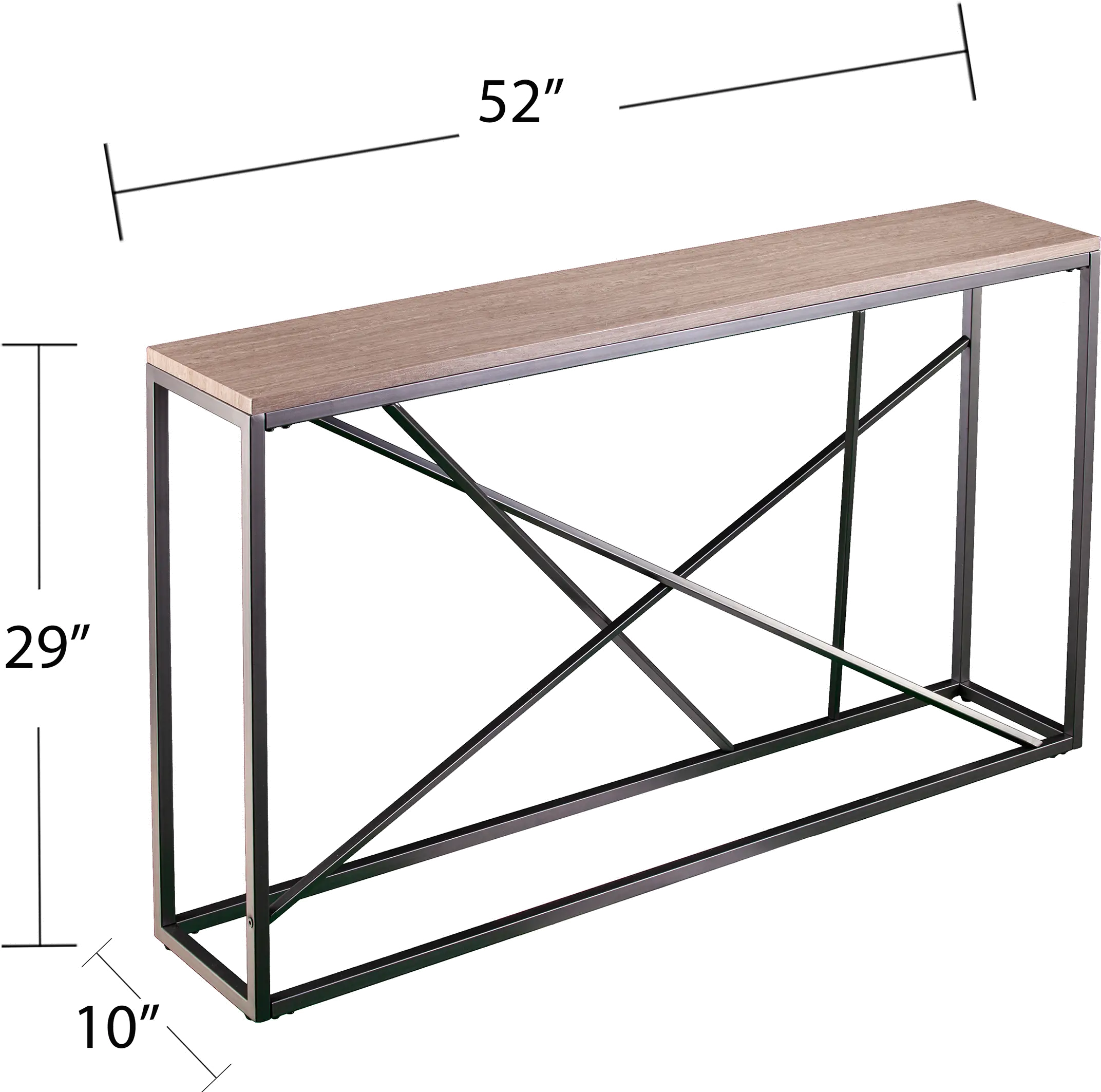 CM1654 Arendal Faux Stone & Gray Skinny Console Table-6