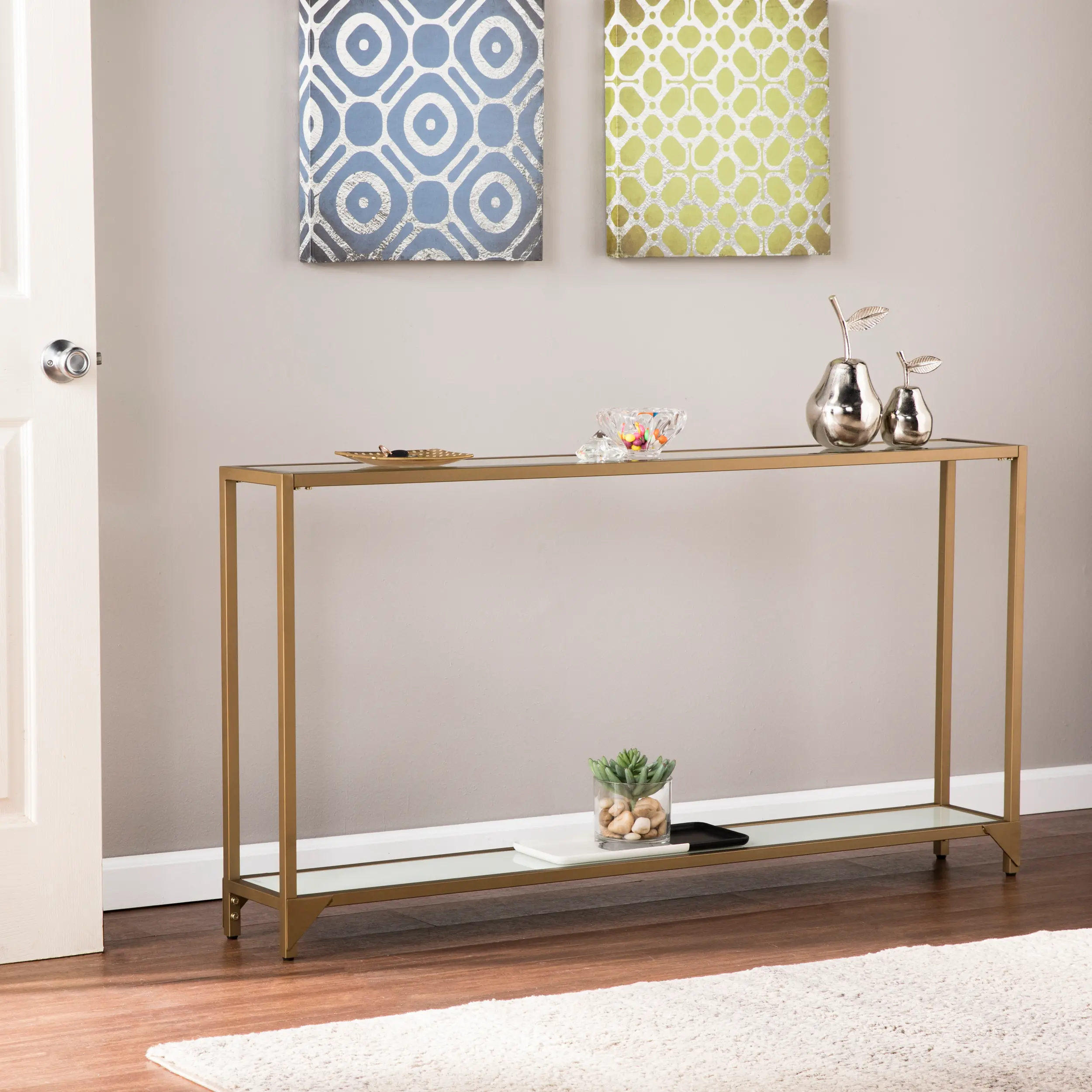 CM1656 Bergen Narrow Gold Metal Console Table-3