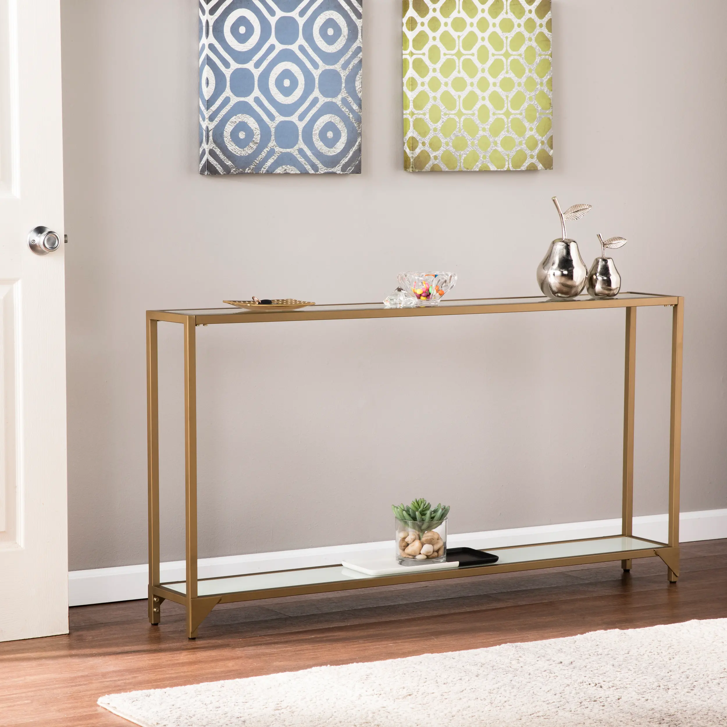 CM1656 Bergen Narrow Gold Metal Console Table-6