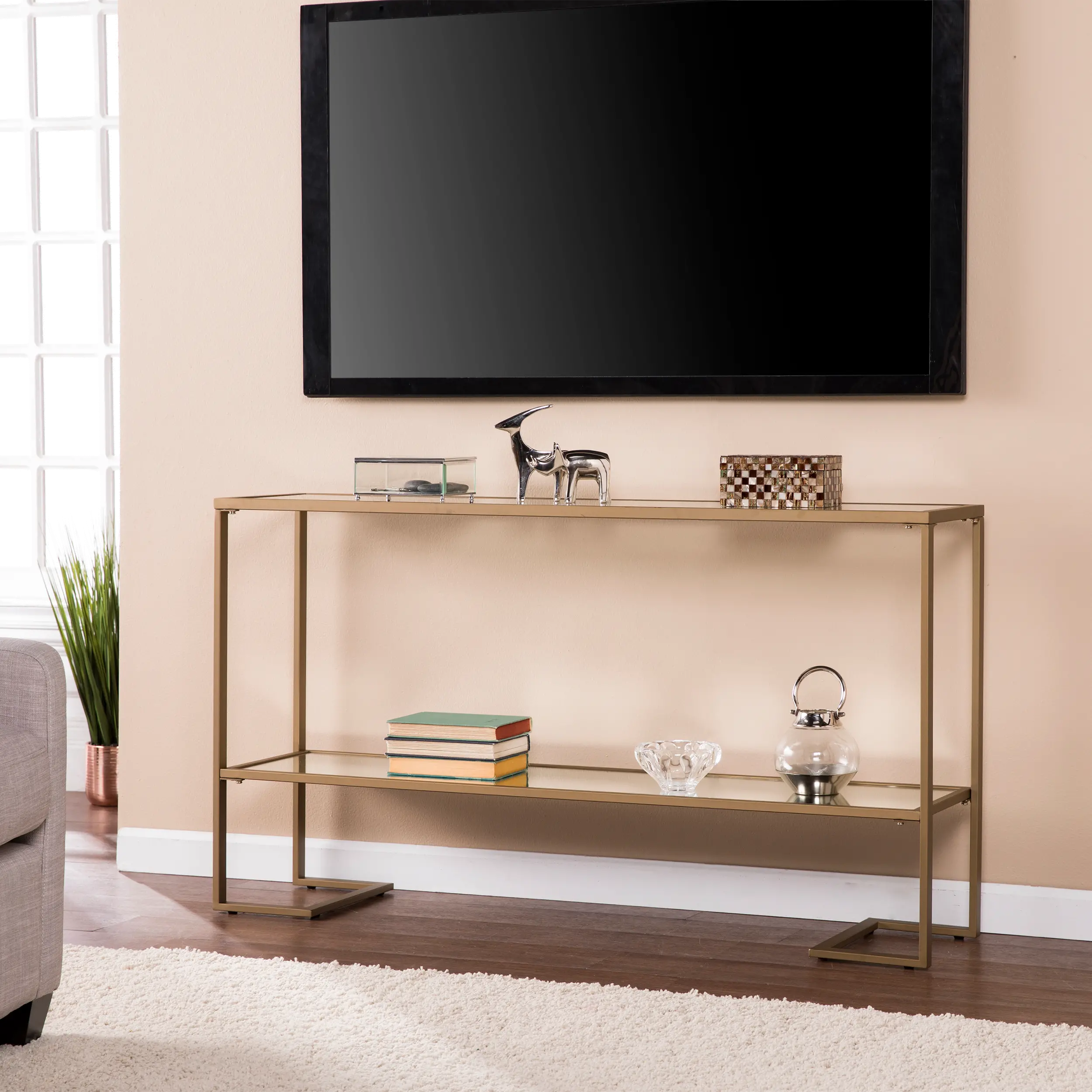 CM1659 Horten Gold Narrow Console Table-2
