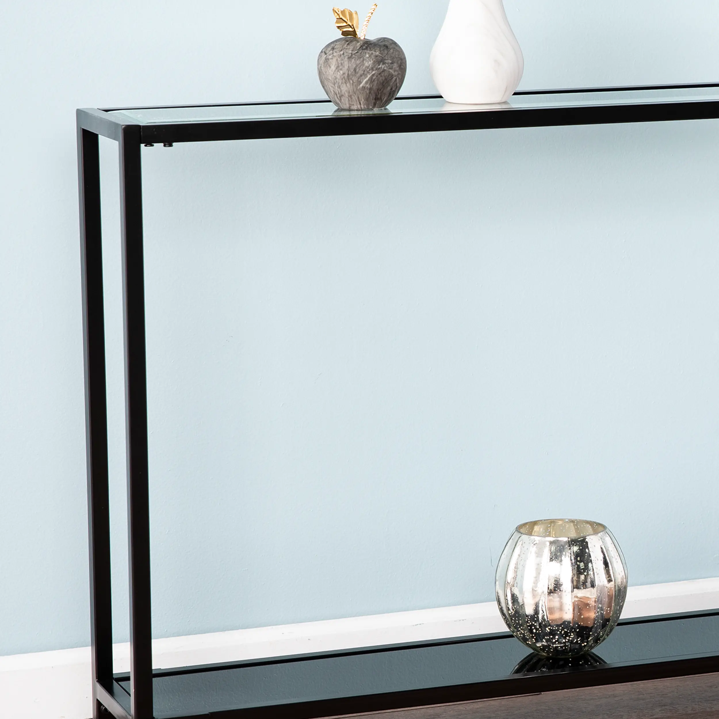 CM2656 Bergen Narrow Black Metal Console Table-3