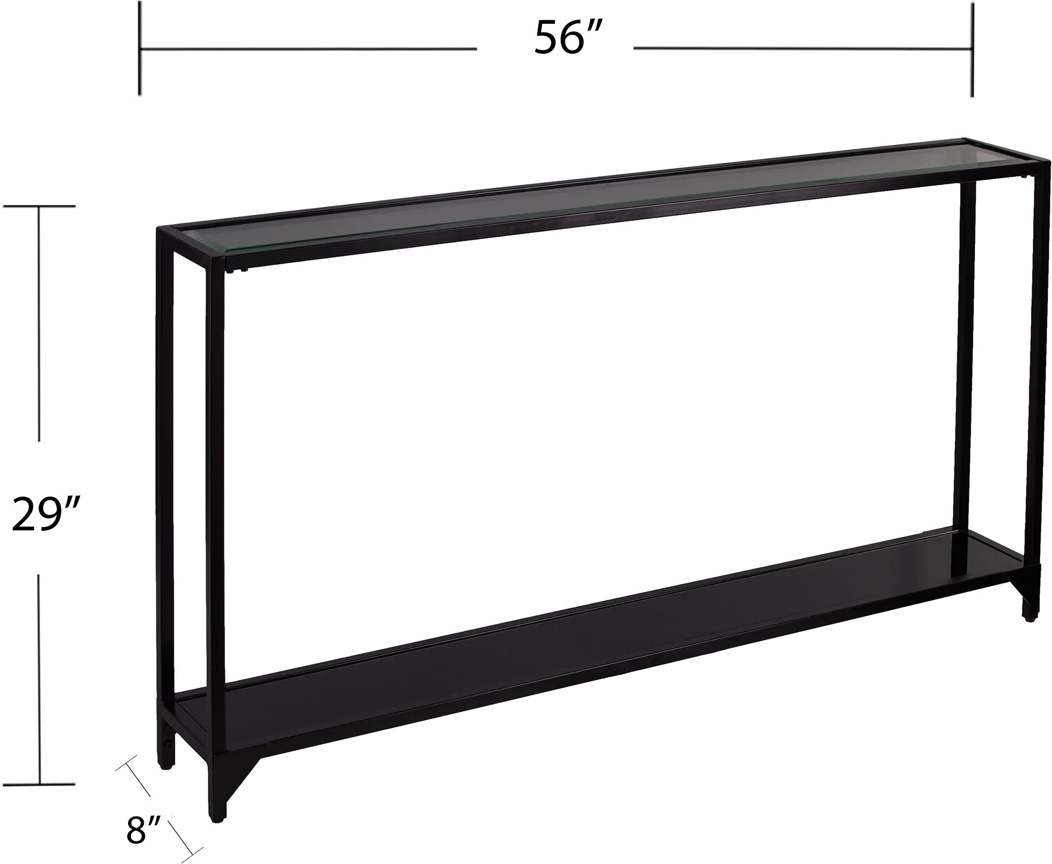 CM2656 Bergen Narrow Black Metal Console Table-8