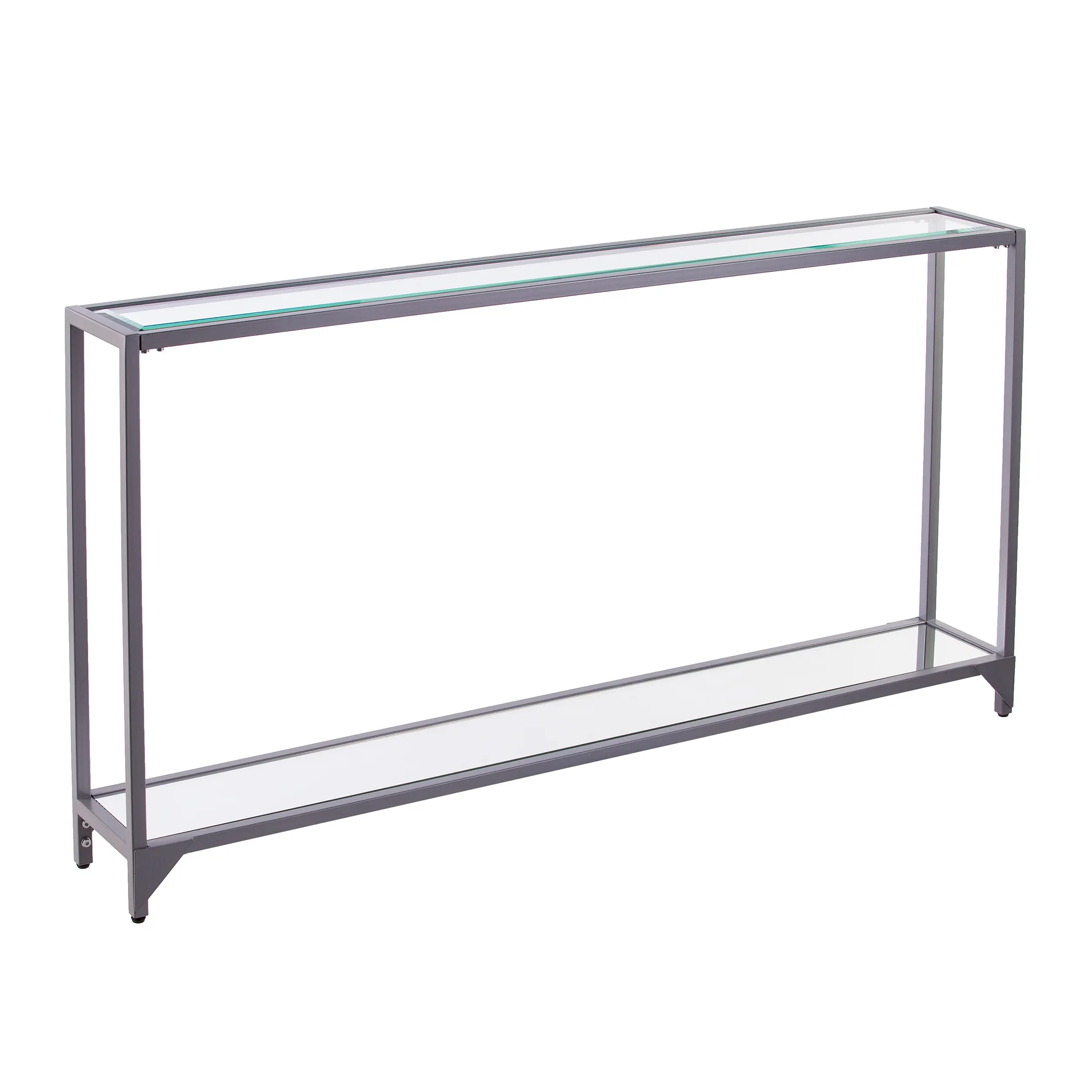 CM3656 Bergen Narrow Silver Metal Console Table-1