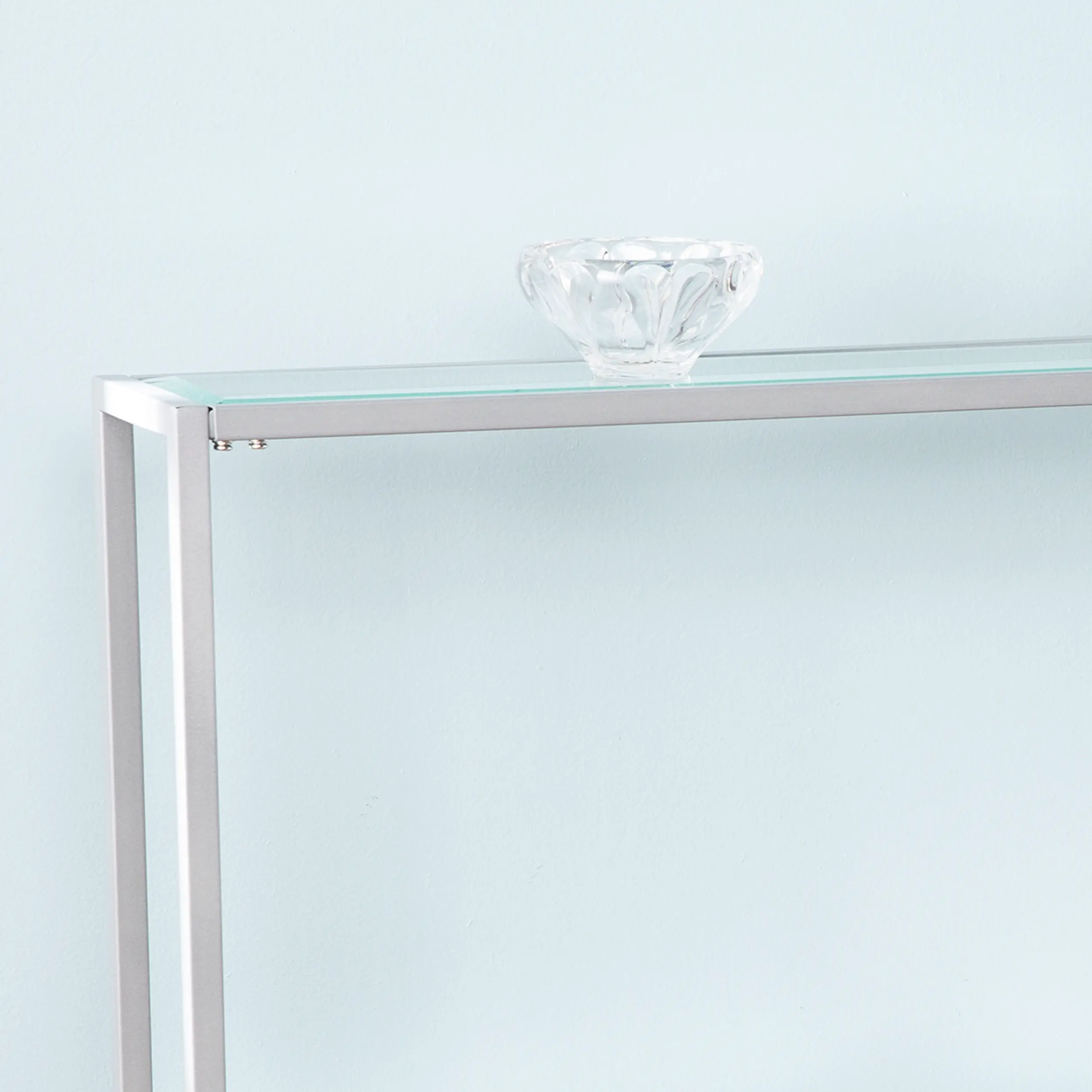 CM3656 Bergen Narrow Silver Metal Console Table-3