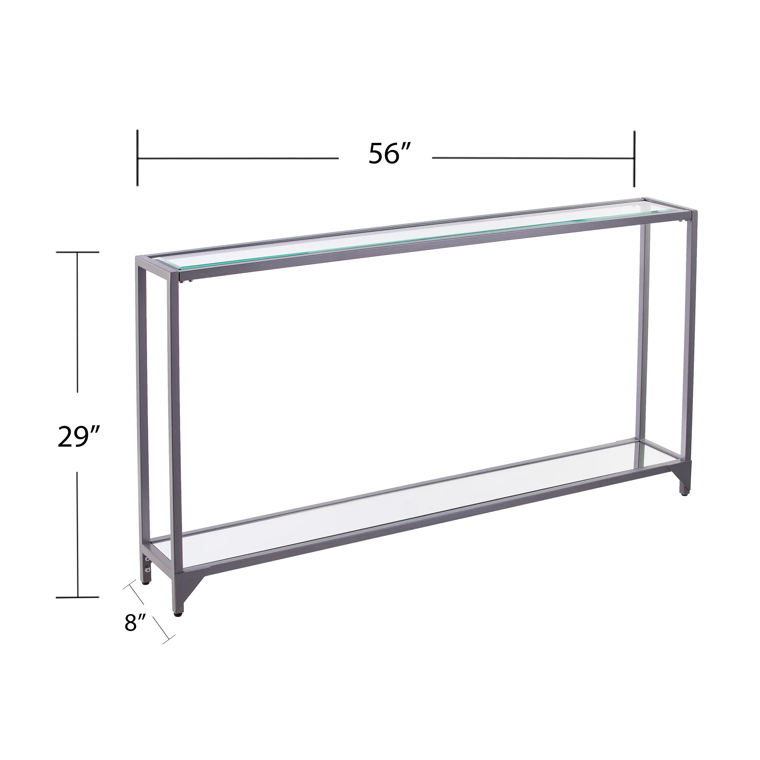 CM3656 Bergen Narrow Silver Metal Console Table-3