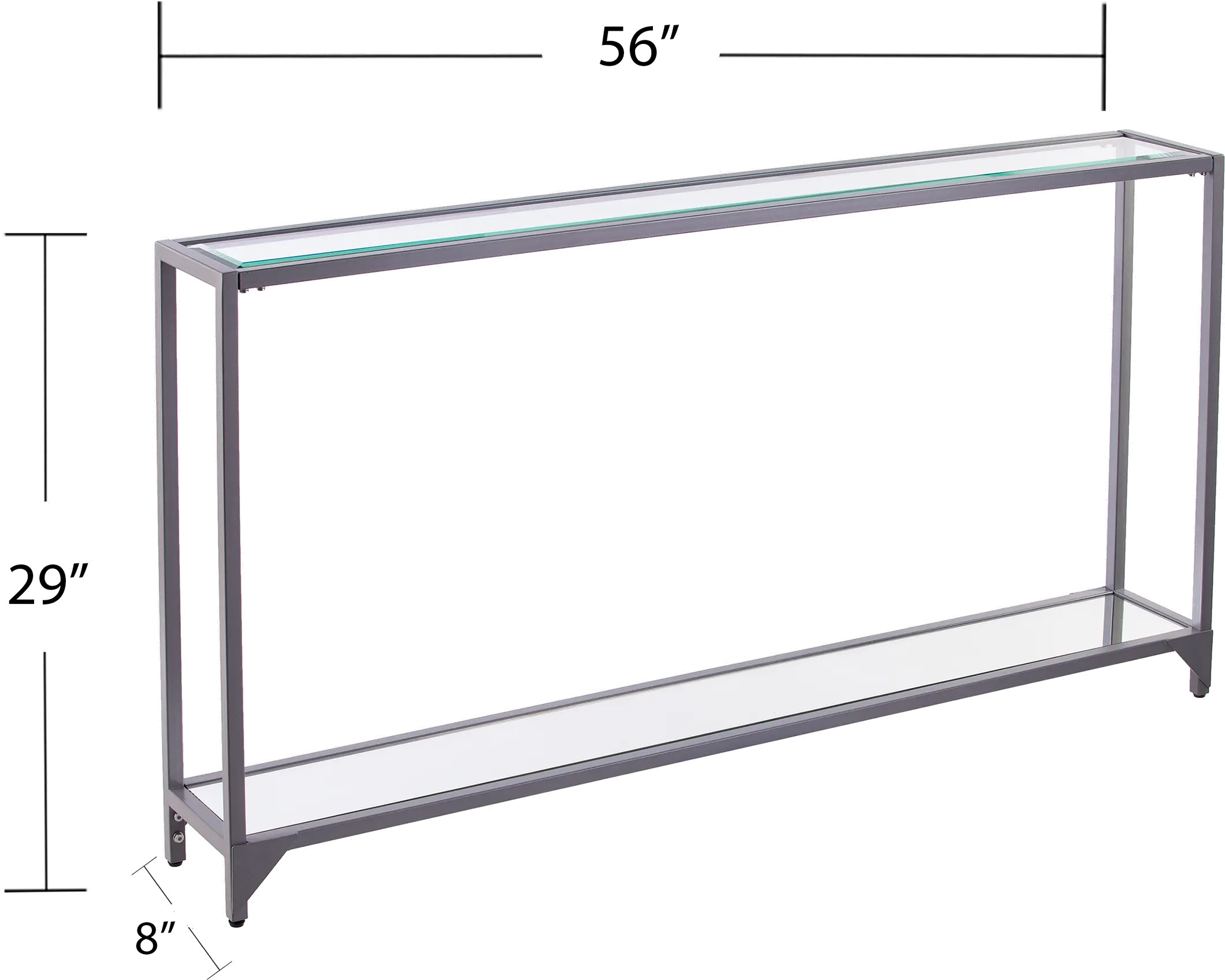 CM3656 Bergen Narrow Silver Metal Console Table-7