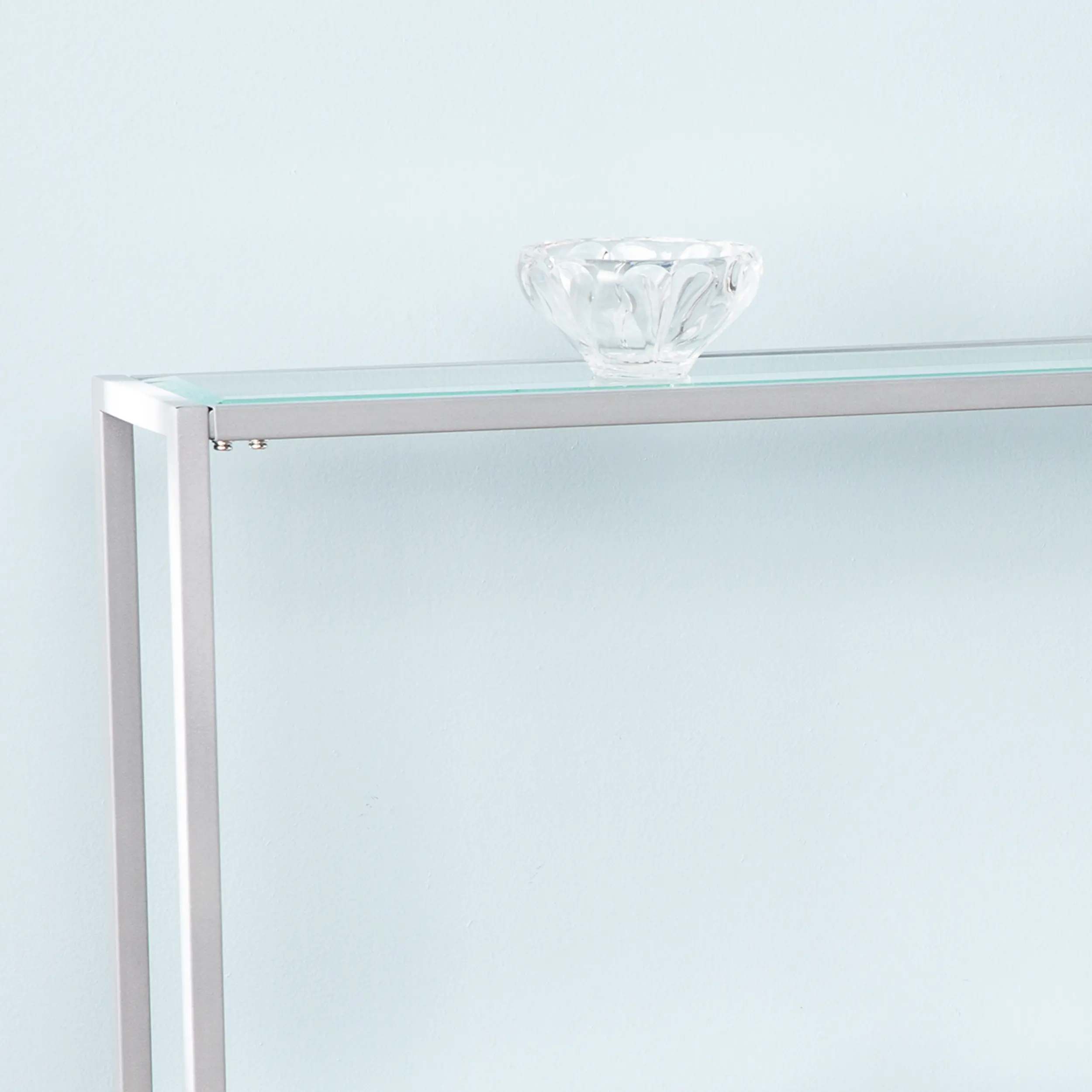 CM3656 Bergen Narrow Silver Metal Console Table-7