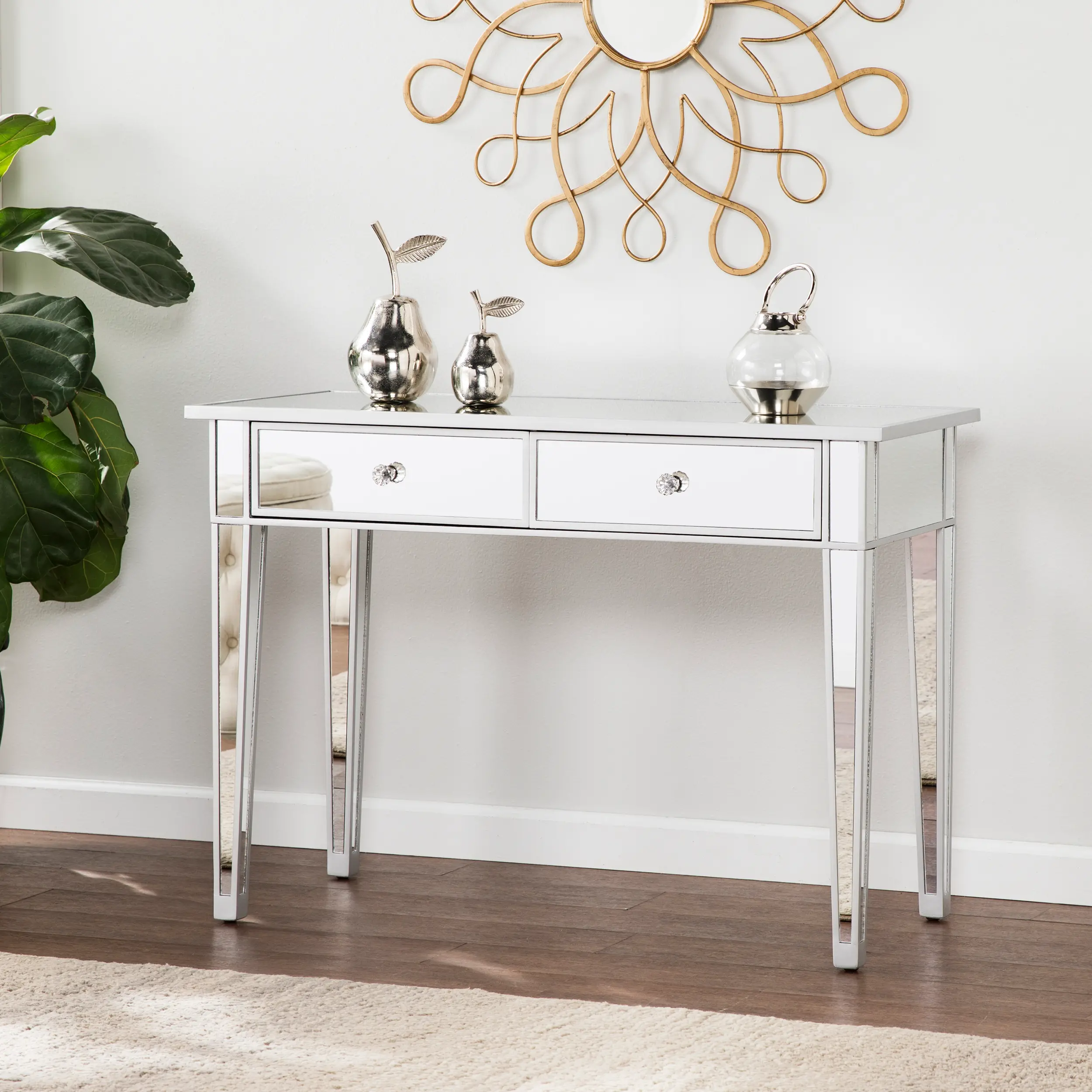 CM9163 Mirage Mirrored 2-Drawer Console Table-2